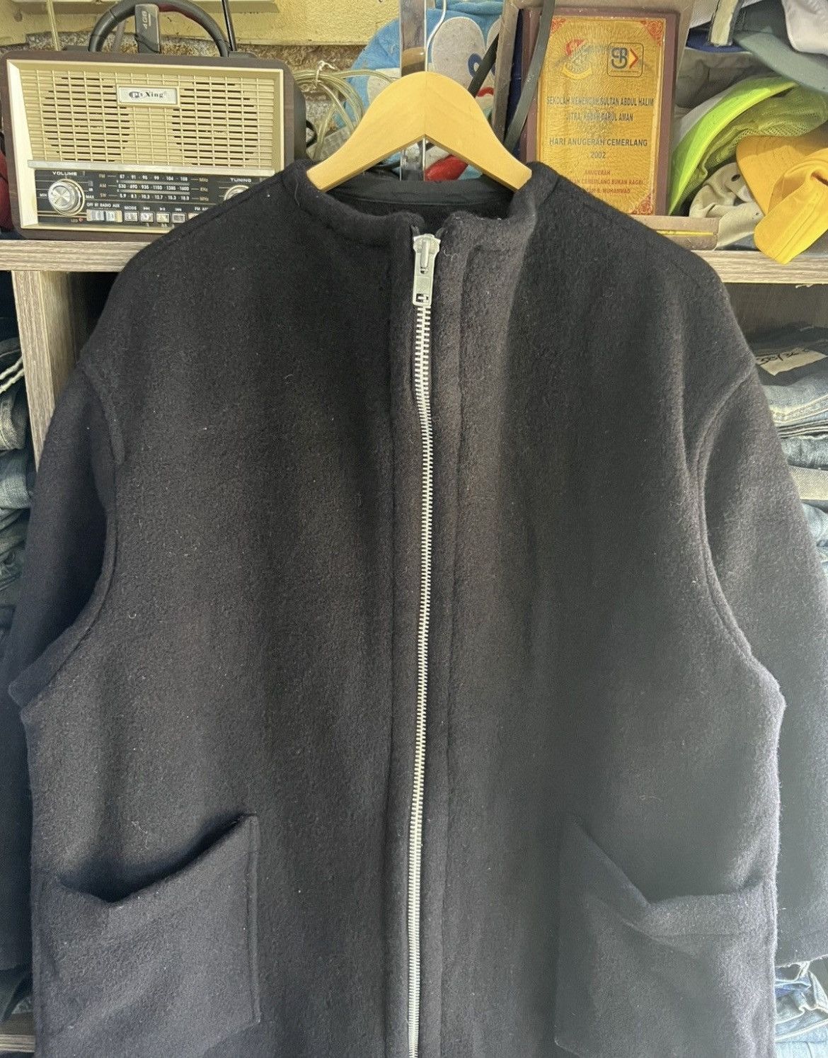 Yohji Yamamoto 🔥Vintage Y’s Yohji Yamamoto Wool Long Zipper Jacket Size US XXL / EU 58 / 5 - 6 Thumbnail