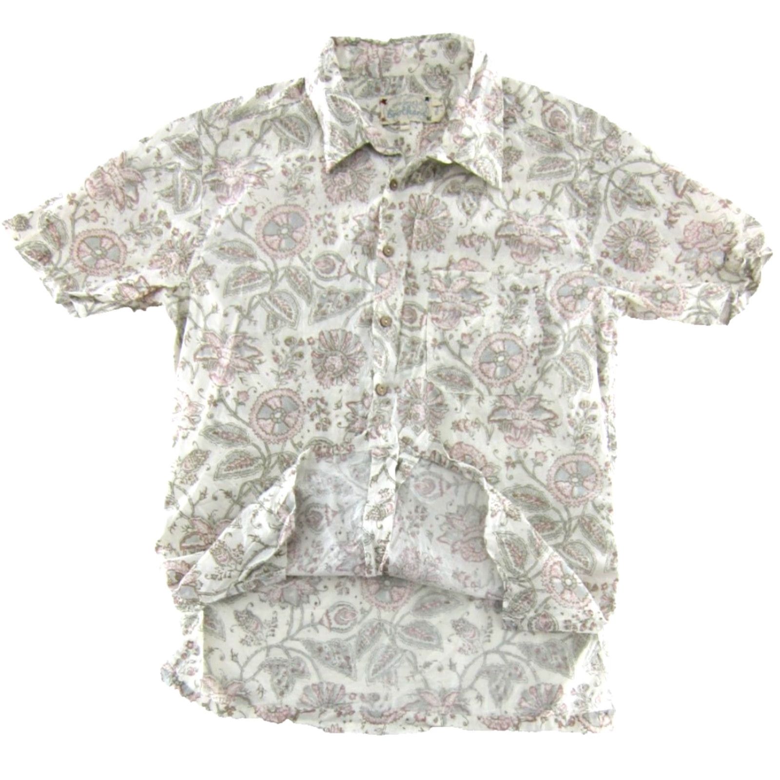 Vintage VINTAGE One Word Brothers Shirt Men M Floral Short Sleeve Button-Up Cotton Size US M / EU 48-50 / 2 - 4 Thumbnail
