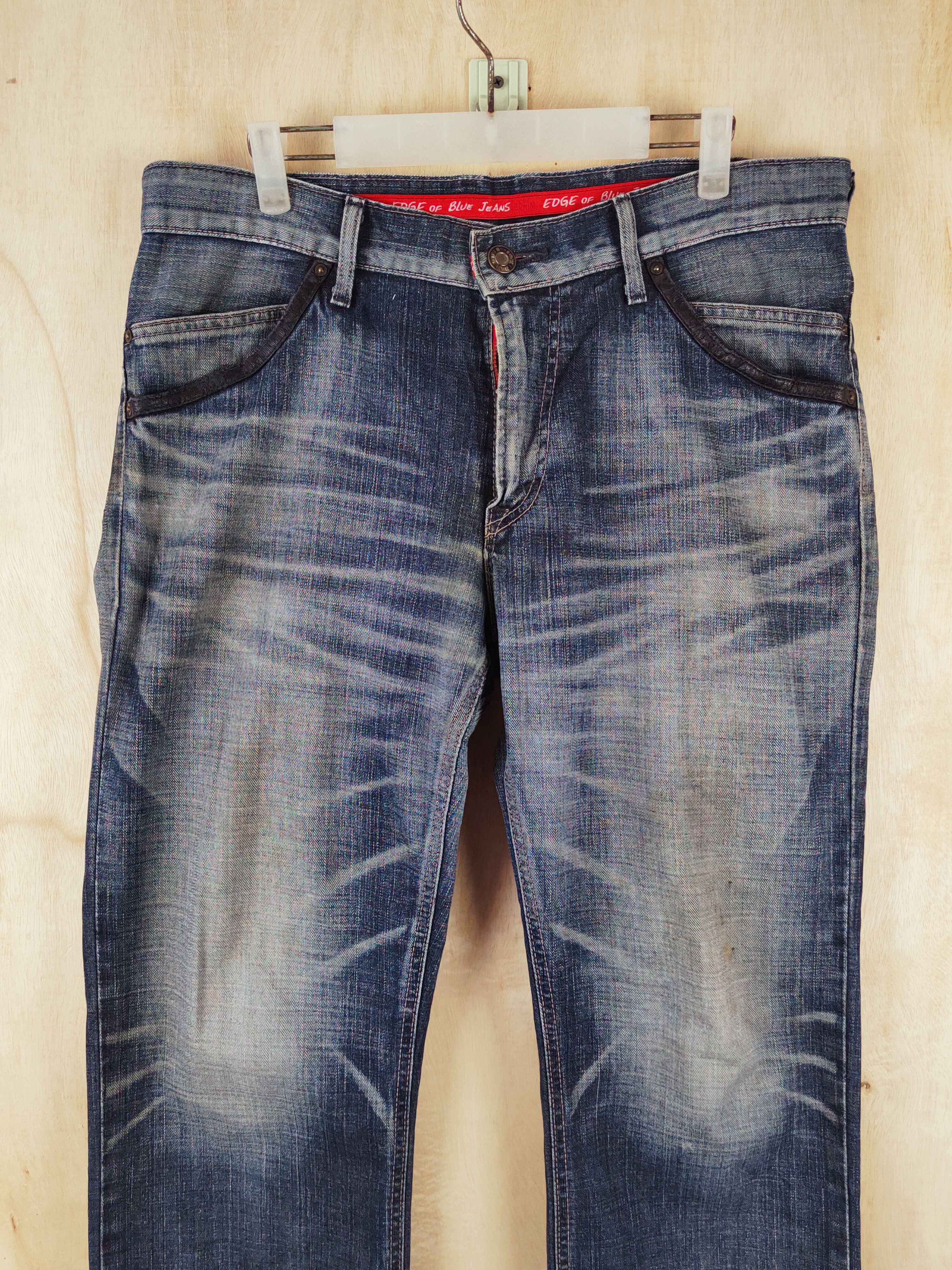 Edwin Edwin Dark Blue Distressed Ripped Jeans #S2673 Size US 35 - 2 Thumbnail