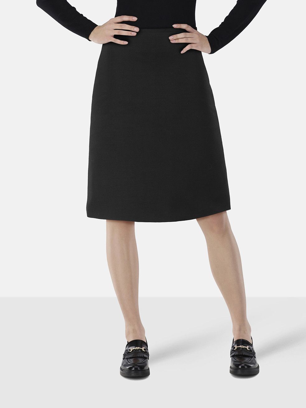 Bottega Veneta Black A-Line Knee Length Skirt Size 27" / US 4 / IT 40 - 1 Thumbnail