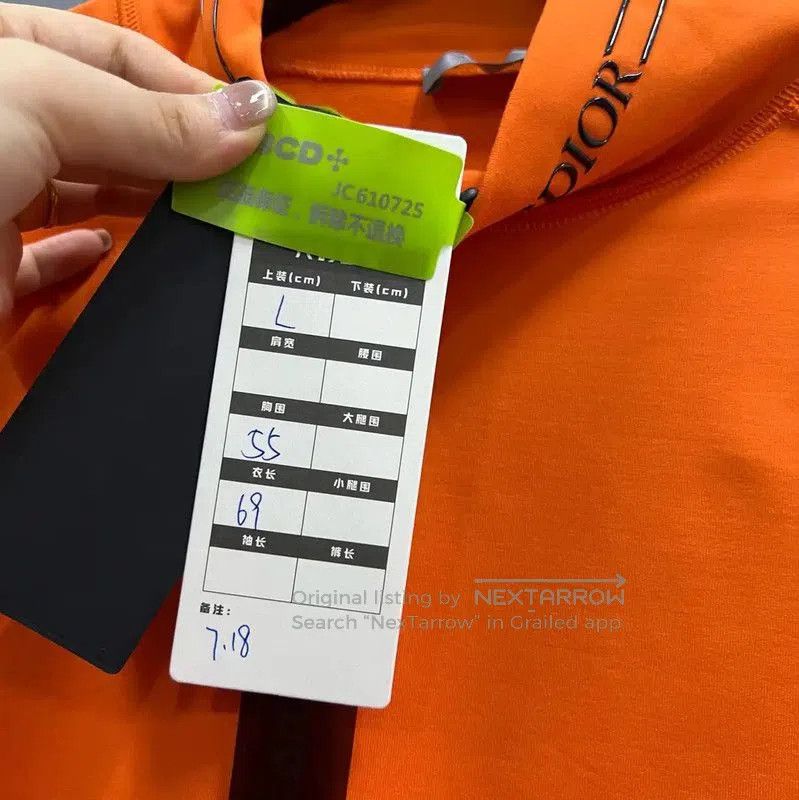 Dior Dior Orange Cotton Long Sleeve T. Size L / US 10 / IT 46 - 5 Thumbnail