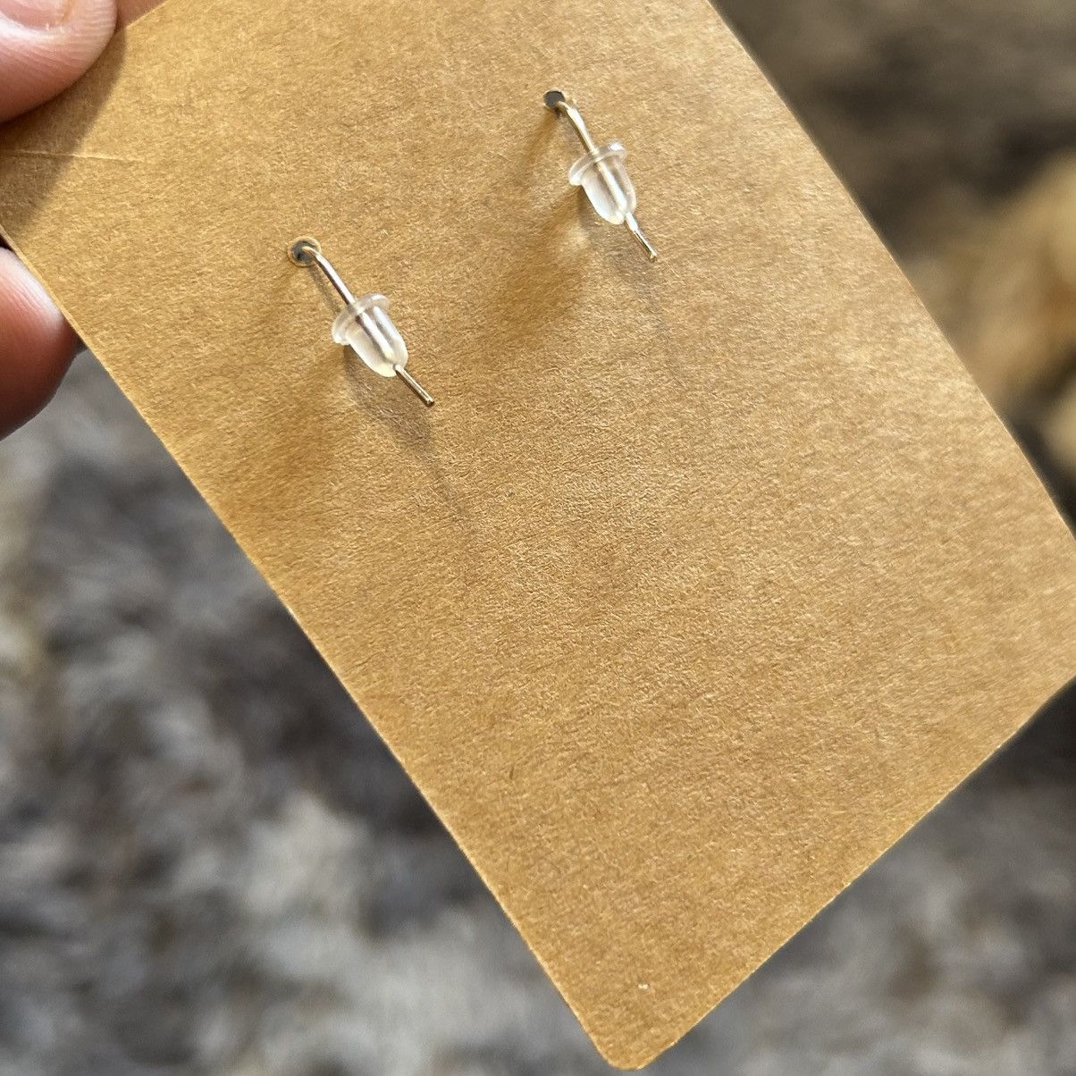 Handmade Handcrafted natural raffia bead opalite glass earrings Size ONE SIZE - 3 Thumbnail