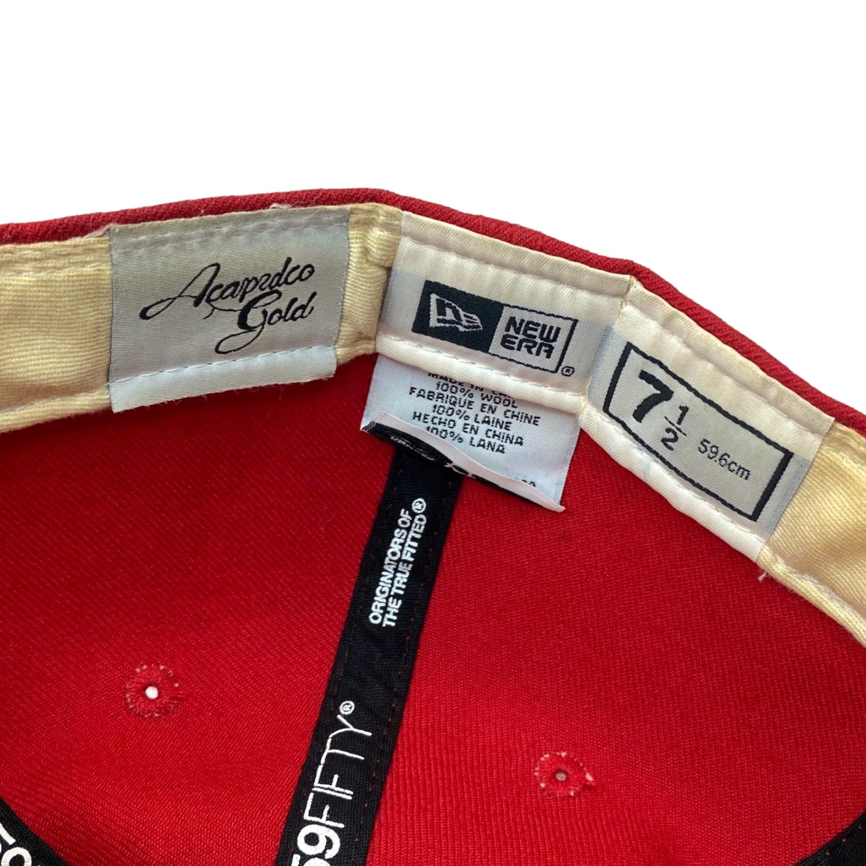 New Era ACAPULCO GOLD X NEW ERA 59FIFTY Fitted Baseball Cap Hat Red Black 7 1/2 Mens Size ONE SIZE - 7 Thumbnail