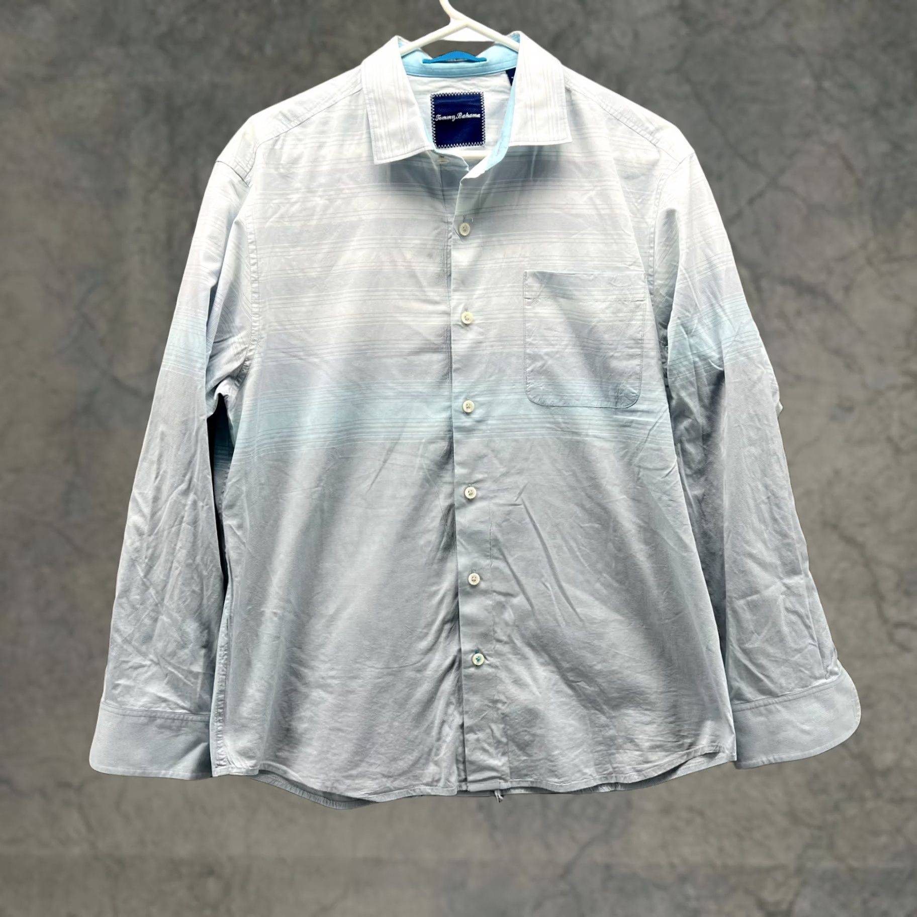 Tommy Bahama VINTAGE Tommy Bahama Shirt Mens M Button-Down Striped Cotton Blue Short Sleeve? Size US M / EU 48-50 / 2 - 1 Thumbnail