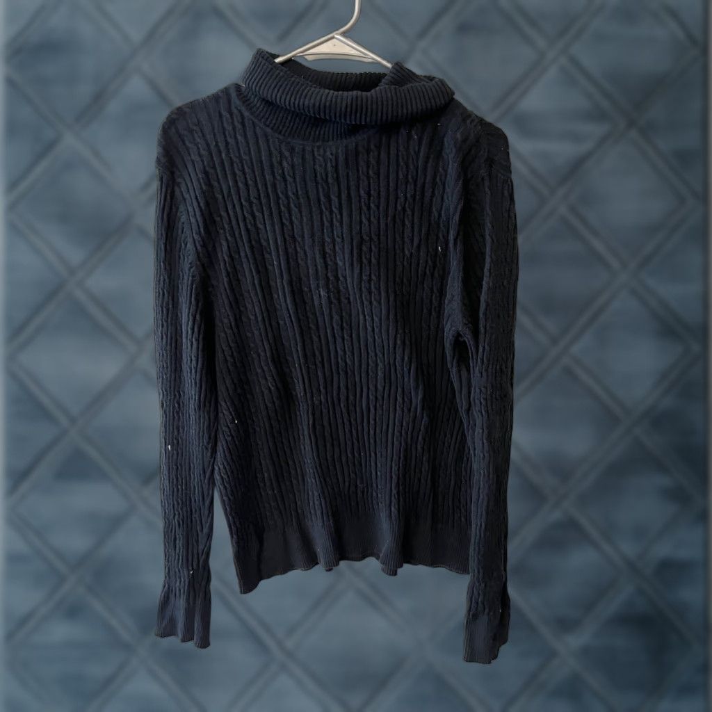 Croft & Barrow Croft and Barrow Sweater Womens XL Black Long Sleeve Turtleneck Cable Knit Size XL / US 12-14 / IT 48-50 - 1 Thumbnail