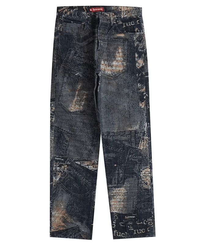 パンツ Supreme Fat Tip Jacquard Regular Jean Supreme Fat Tip Jacquard Regular Jean (SS22) - $178