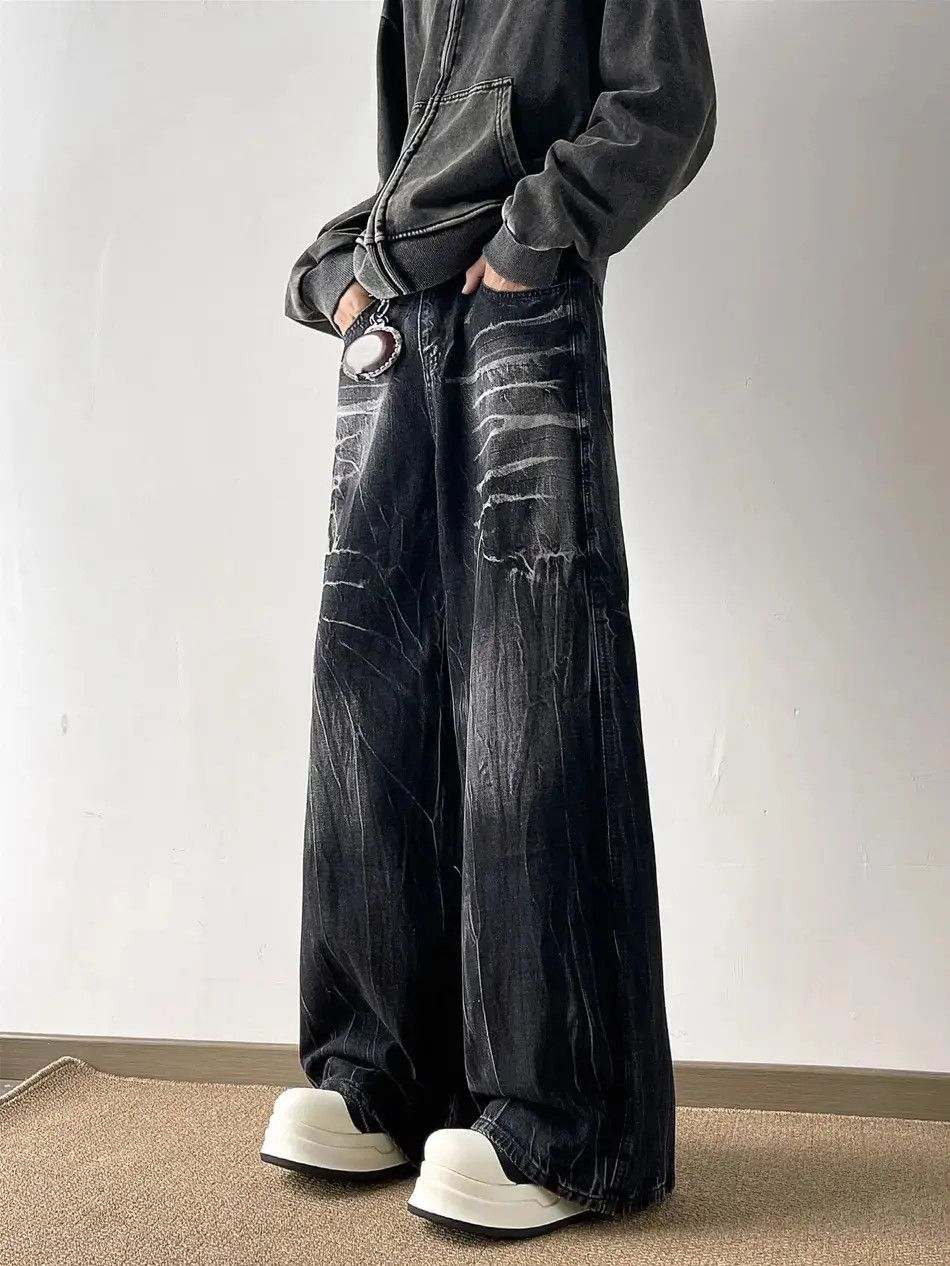 Japanese Brand Retro loose high street straight leg jeans Size US 32 / EU 48 - 1 Thumbnail