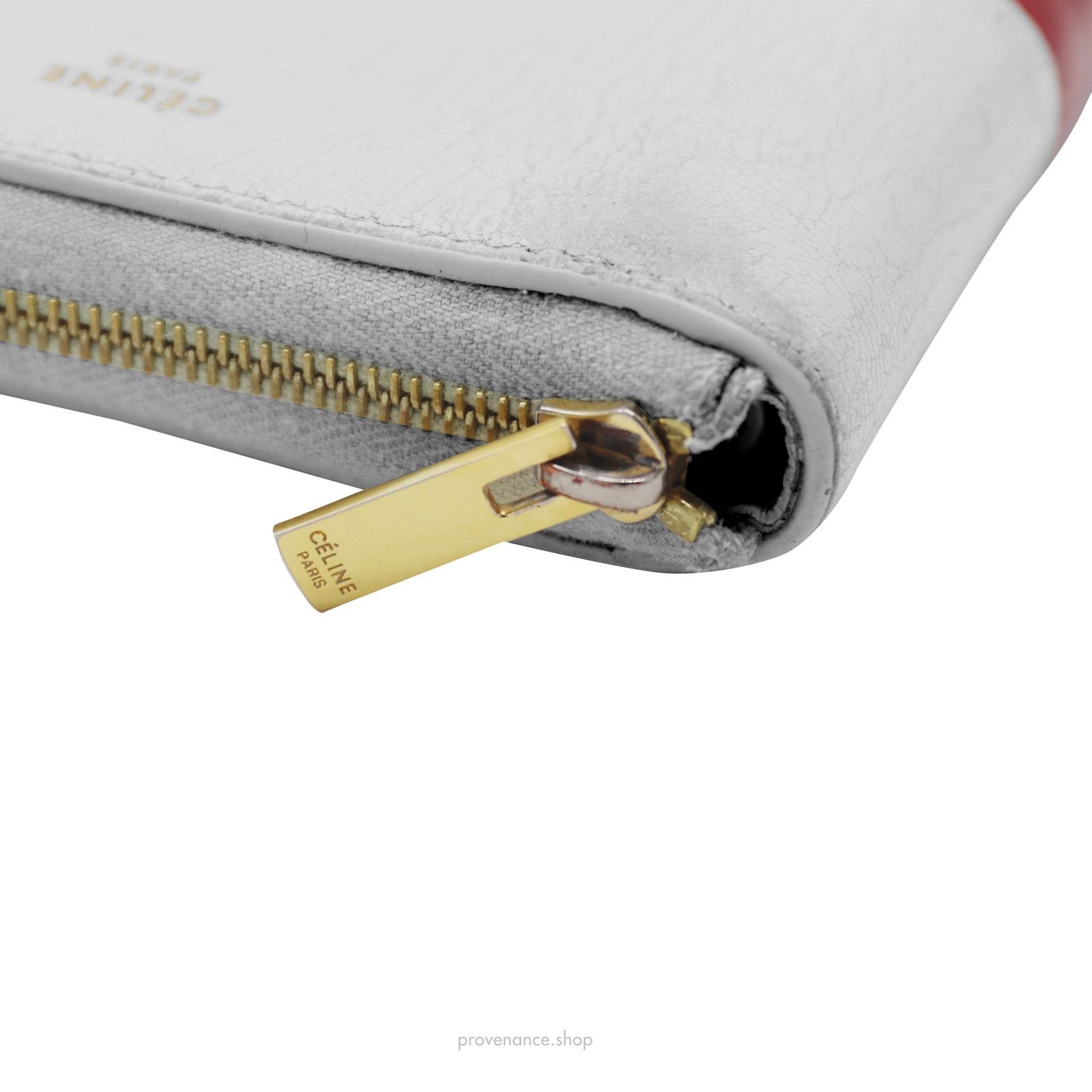Celine 🔴 Celine Compact Zip Wallet - White/Red Size ONE SIZE - 5 Thumbnail