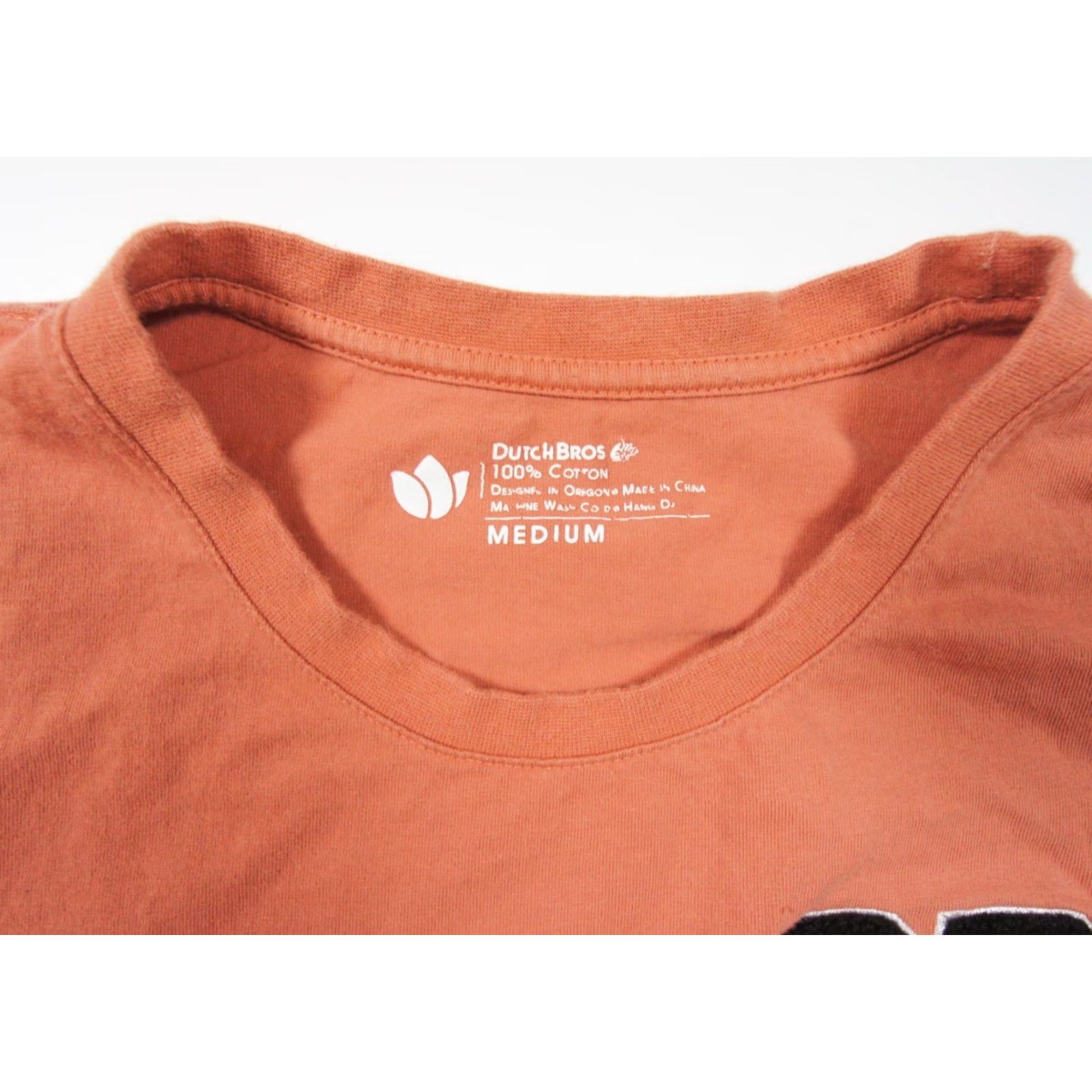 Vintage Dutch Bros Coffee Shirt Womens Medium Peach Long Sleeve Crewneck Ladies Tee Size M / US 6-8 / IT 42-44 - 6 Thumbnail