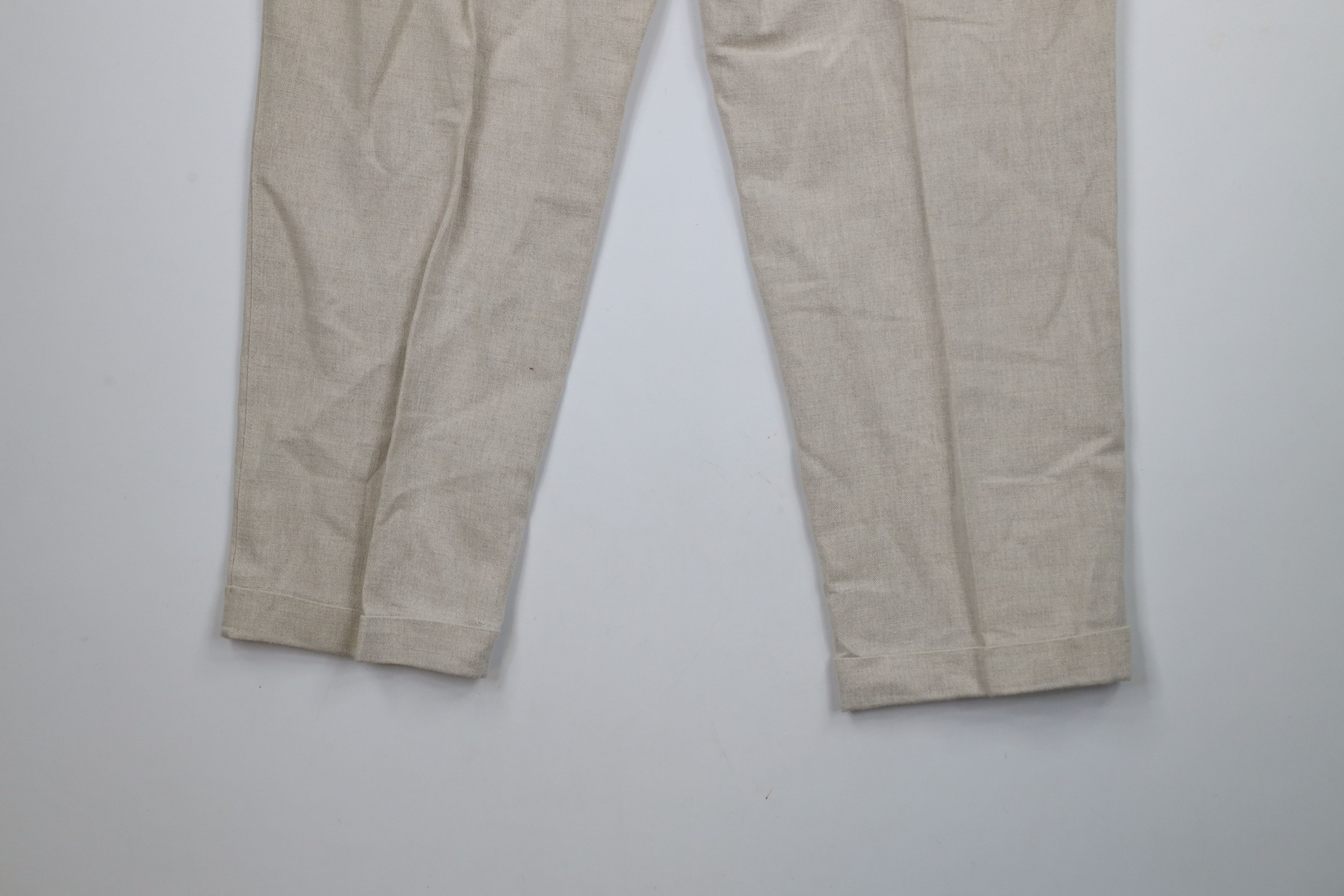 Vintage Vintage 90s Streetwear Cuffed Linen Blend Chino Pants Size US 38 / EU 54 - 12 Thumbnail