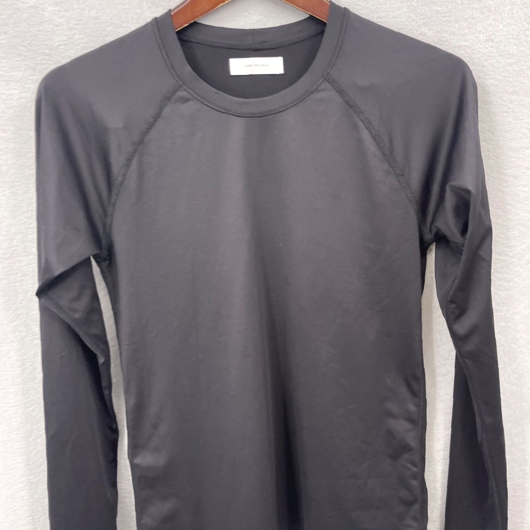 Vintage Italic Shirt Womens Medium Black Long Sleeve Crew Neck Tech Minimalist Size M / US 6-8 / IT 42-44 - 3 Thumbnail