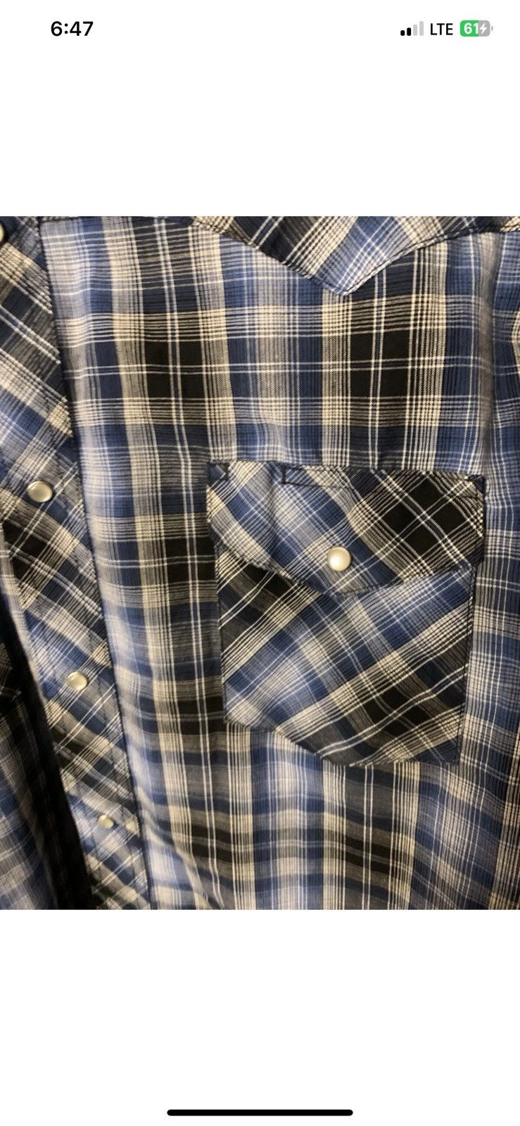 Wrangler Wrangler Men's sz 2XL Black and Blue Plaid Shirt pearl snap Size US XXL / EU 58 / 5 - 7 Thumbnail