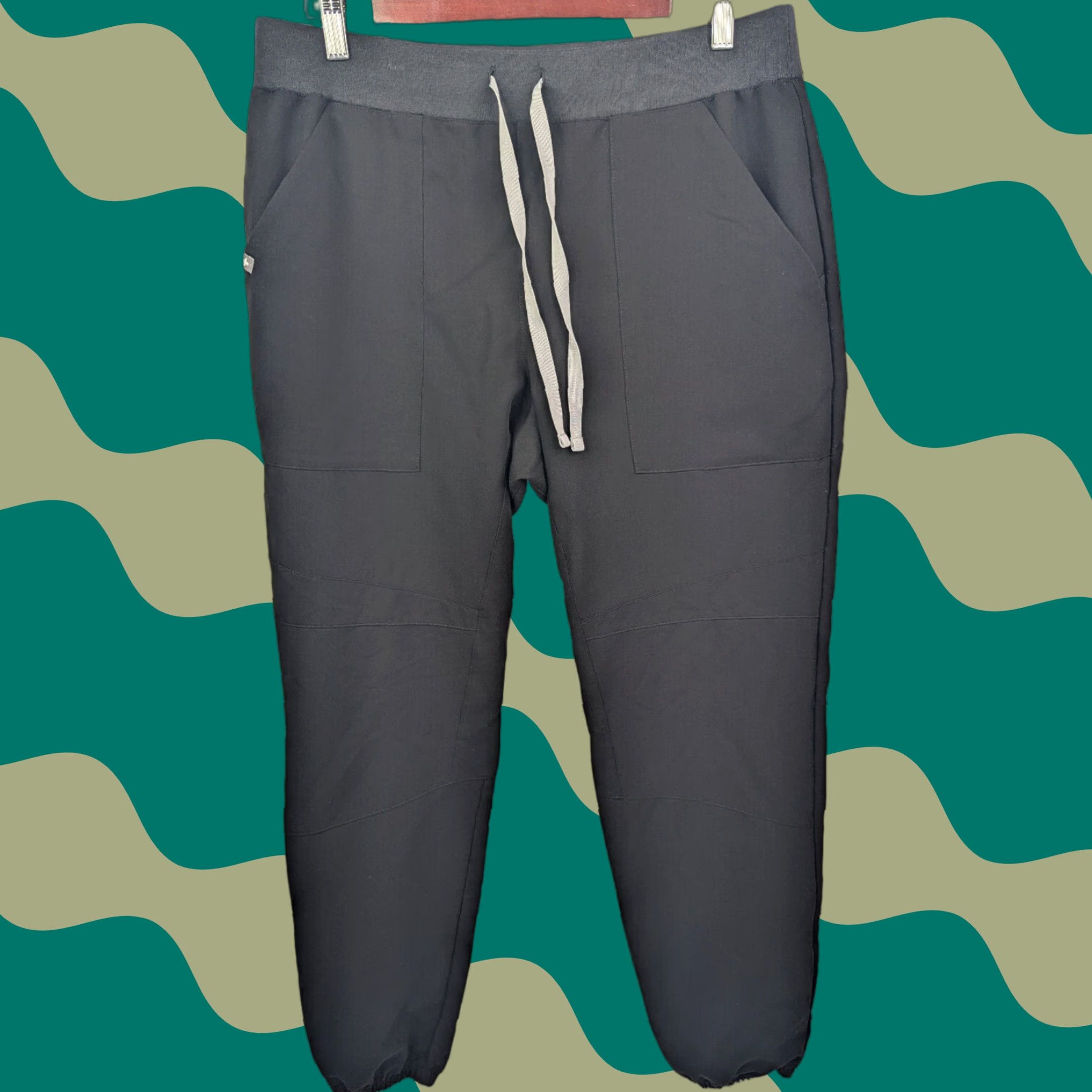 Vintage Figs Venice Jogger Pants Women L Black Drawstring Nurse Medical New title: Size 36" / US 14 / IT 50 - 1 Thumbnail