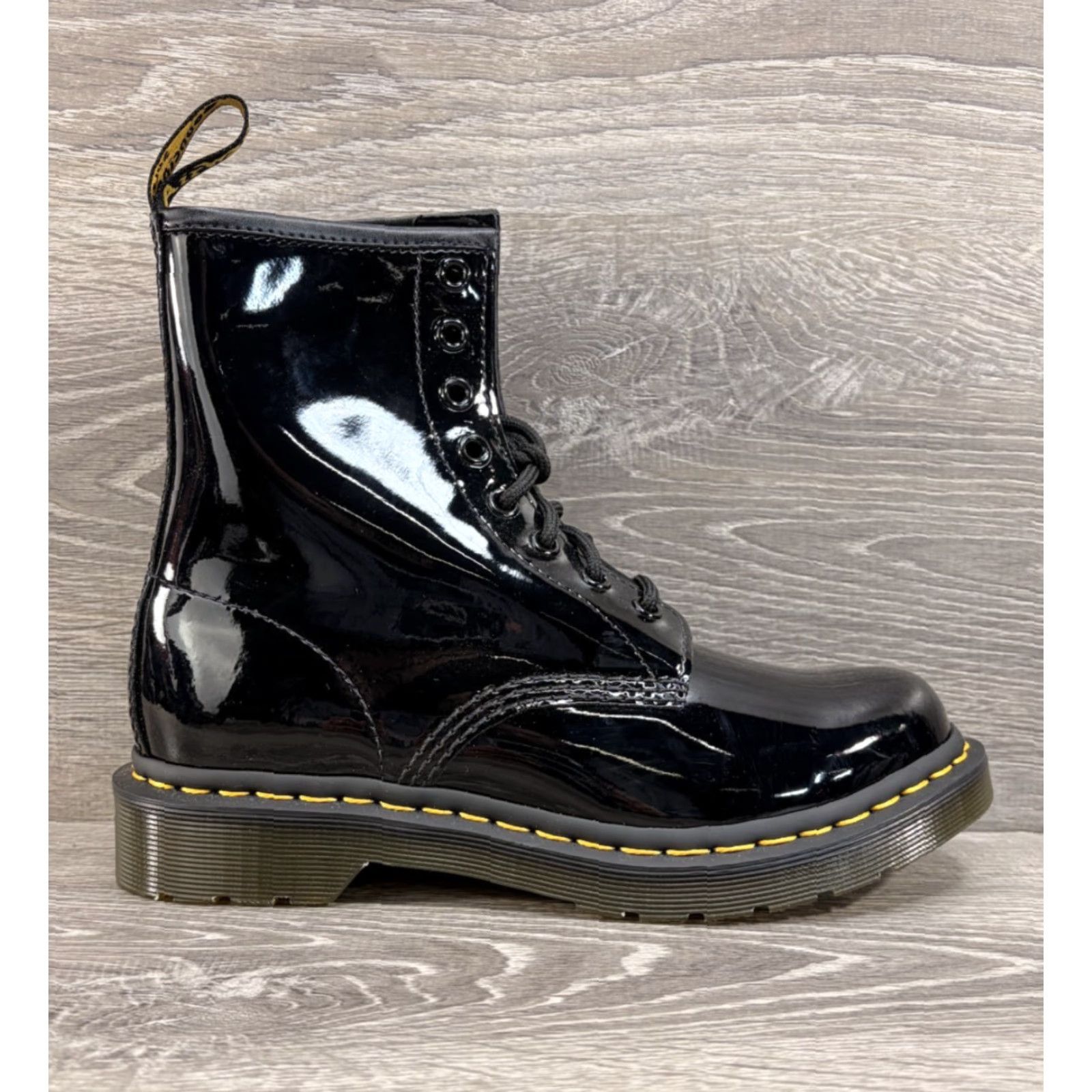 Dr. Martens Dr. Martens 1460 Boots Womens 7 Black Patent Leather Combat Lace Up UK 5 EU 38 - 11821 Size US 5 / IT 35 - 2 Thumbnail