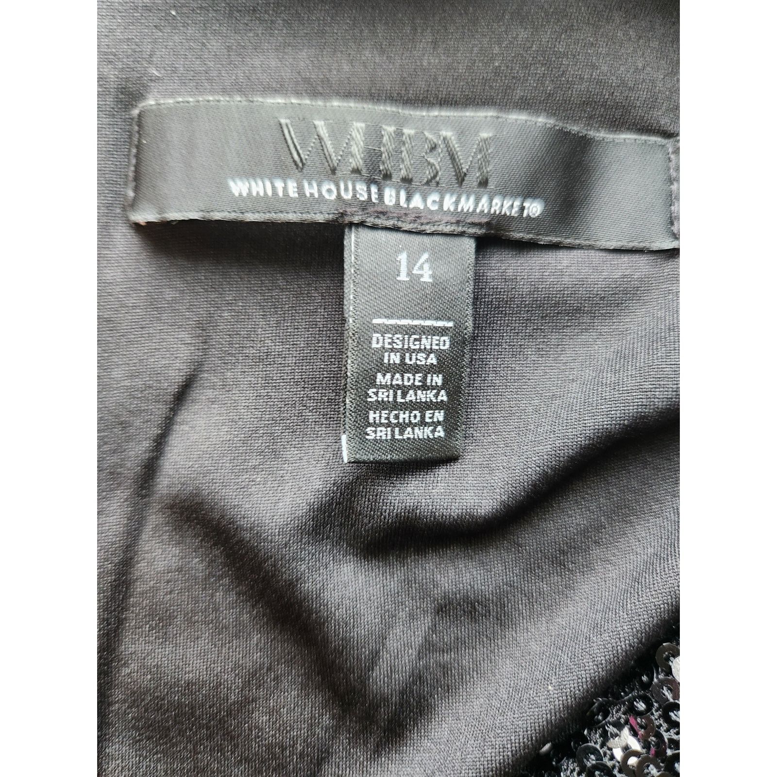 White House Black Market NWOT WHBM Sleeveless Sequin Draped Sheath Dress 14 Black Size XL / US 12-14 / IT 48-50 - 3 Thumbnail