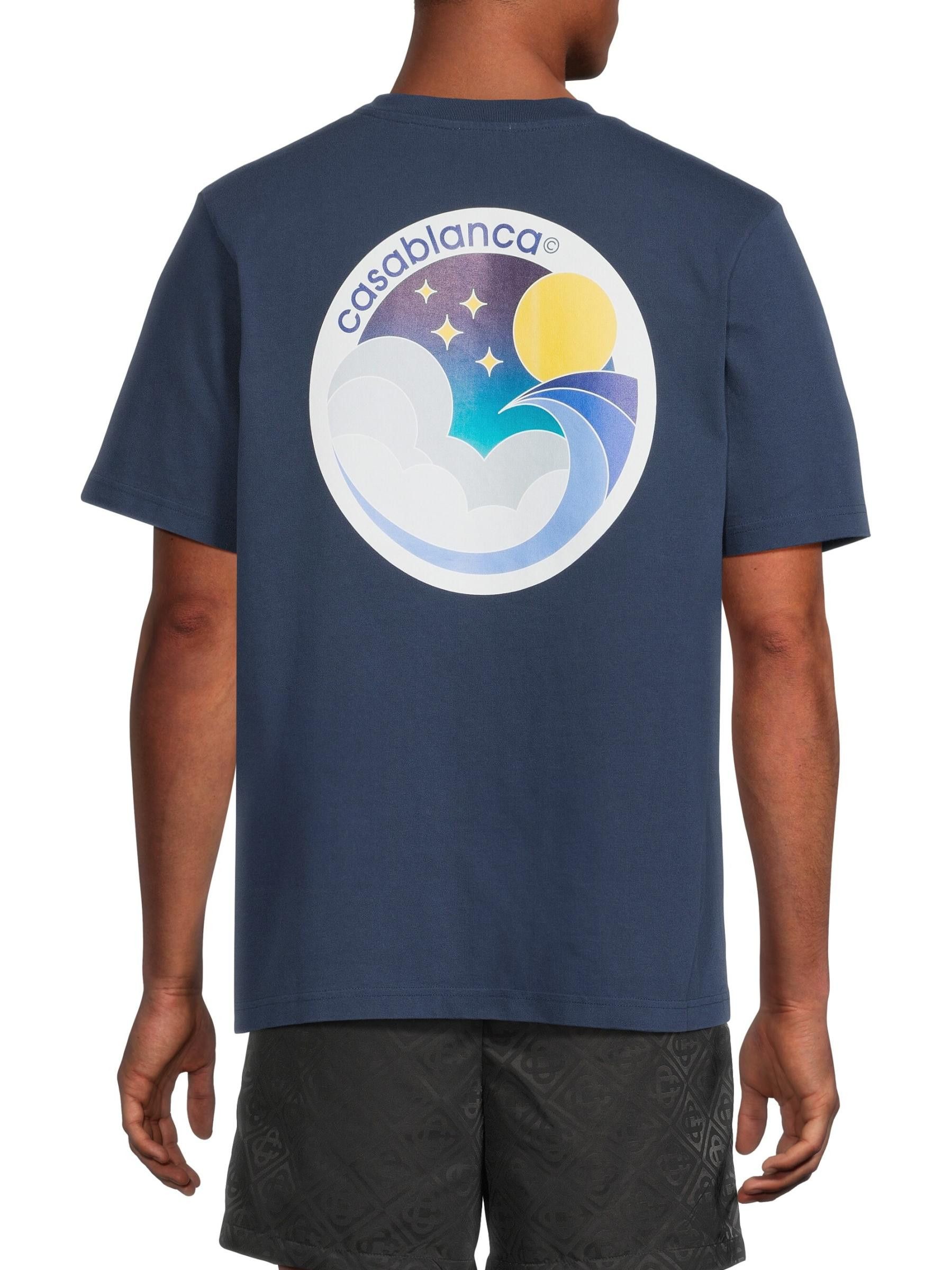Casablanca os11x0725 Midnight Wave Printed T-Shirt in Midnight Blue Size US L / EU 52-54 / 3 - 4 Thumbnail