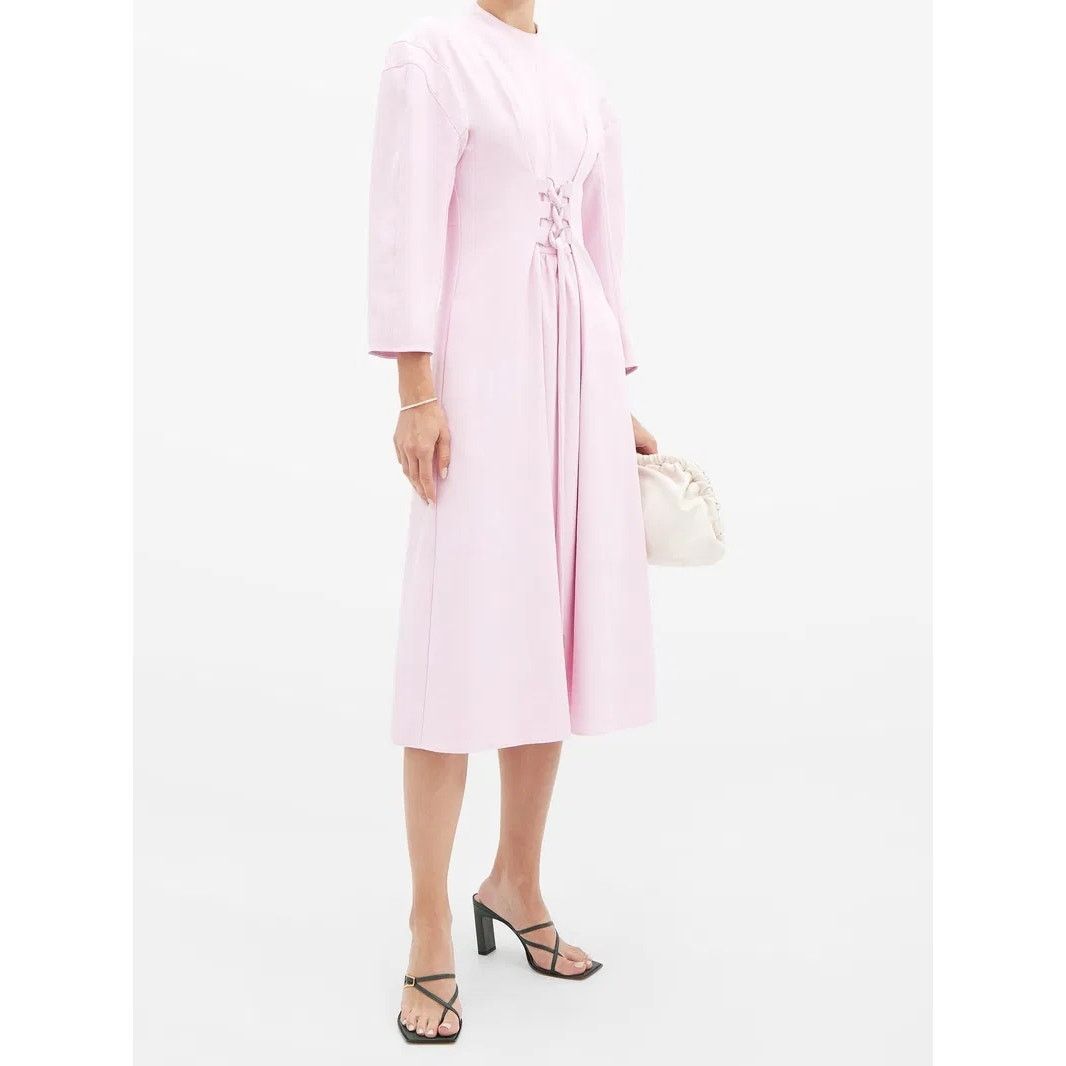 Tibi TIBI Lace-Up Crepe Midi Dress Purple Lilac Size 8 Size M / US 6-8 / IT 42-44 - 3 Thumbnail