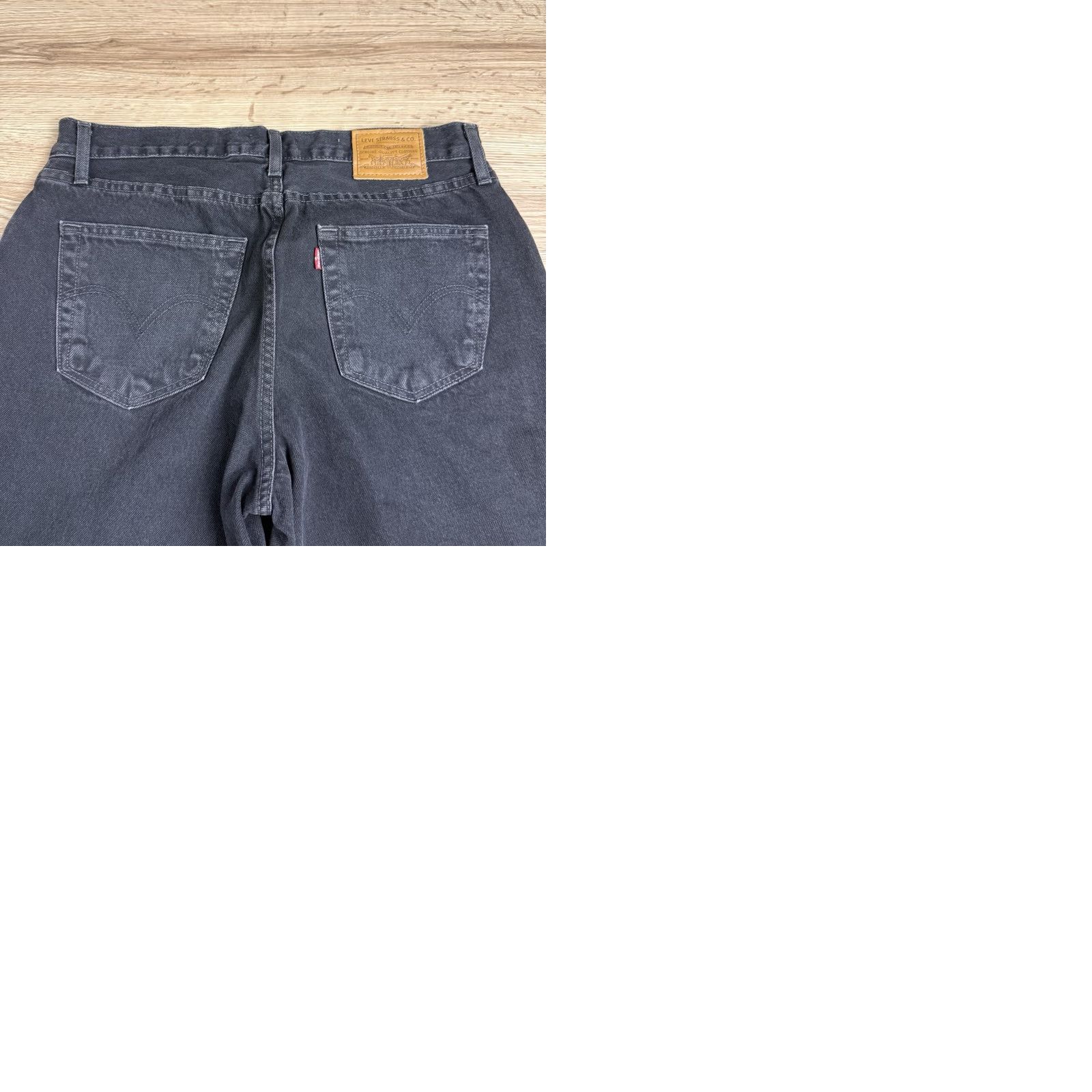 Levi's Levis Jeans Womens 29 Black Distressed Baggy Dad Straight High Rise Relaxed Size 29" - 9 Thumbnail