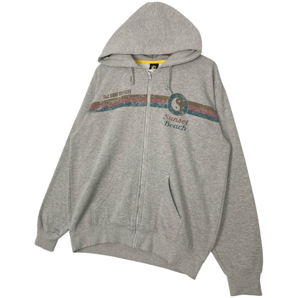 Vintage Vintage T&C Surf Design Hoodie Sweater Grey Pullover Size L Size US L / EU 52-54 / 3 - 6 Thumbnail