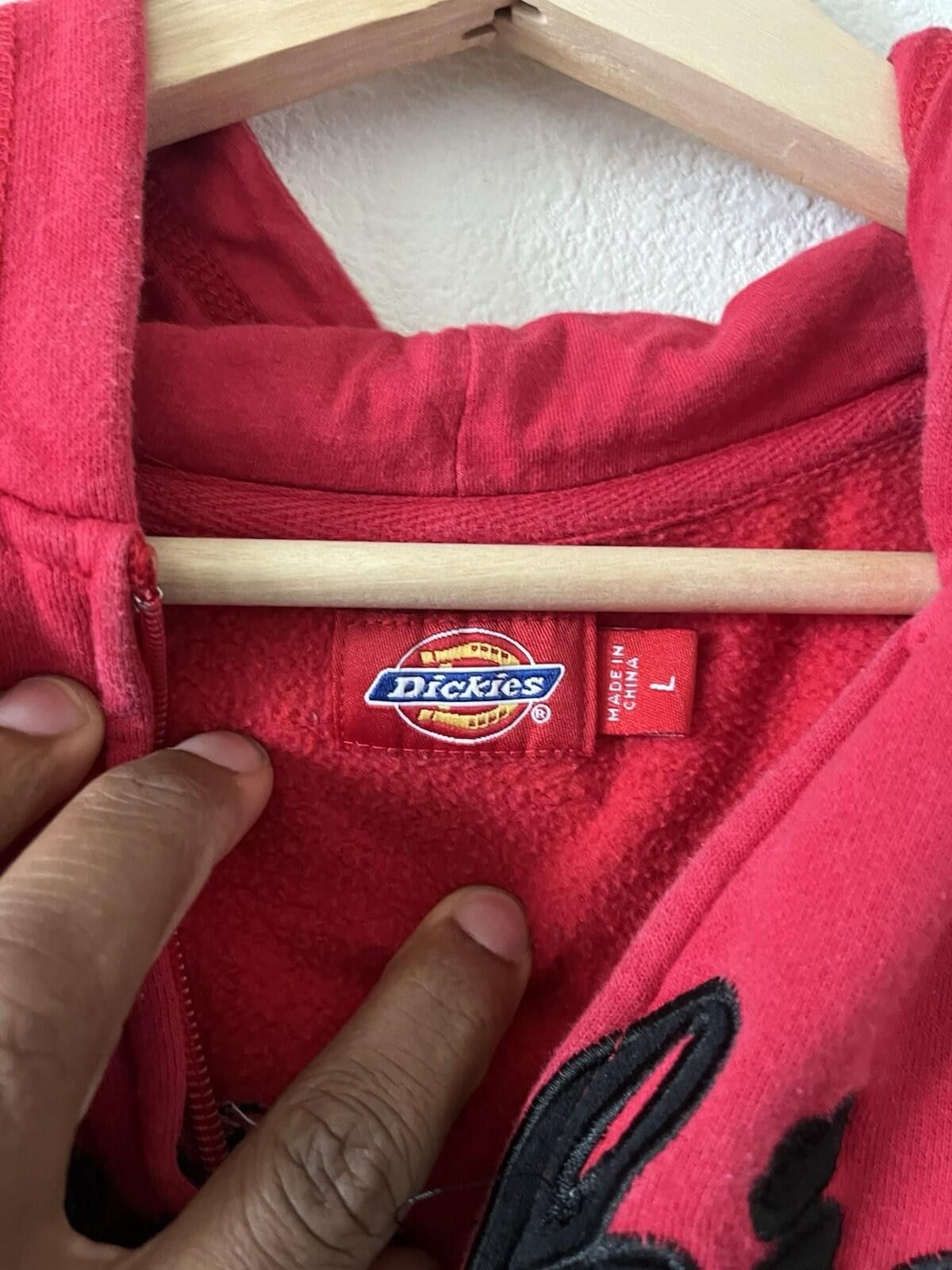Dickies Y2K Dickies Spellout Logo Zip Up Hoodie Red Large Size US L / EU 52-54 / 3 - 3 Thumbnail