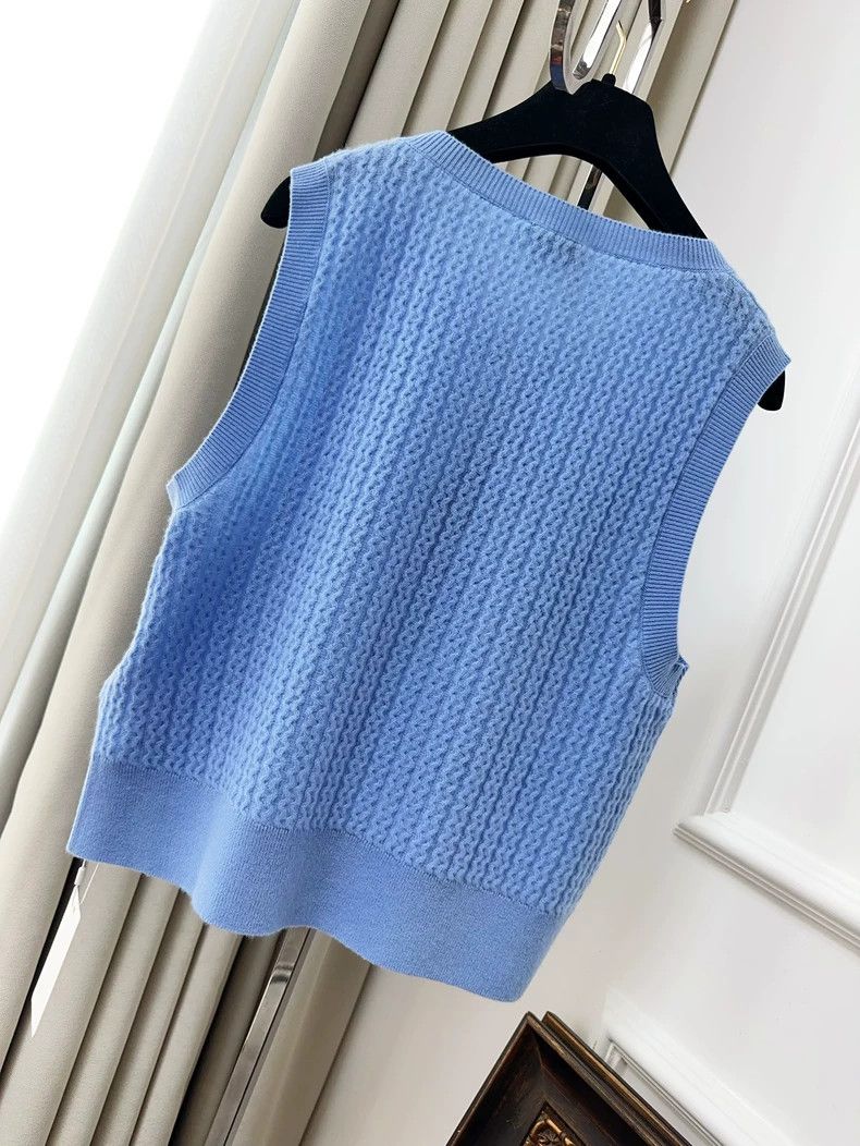 Chanel Chanel 24b blue knitted round-neck top Size M / US 6-8 / IT 42-44 - 2 Thumbnail