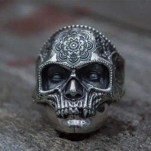 Jewelry Heavy Sugar Skull Ring Size ONE SIZE - 3 Thumbnail