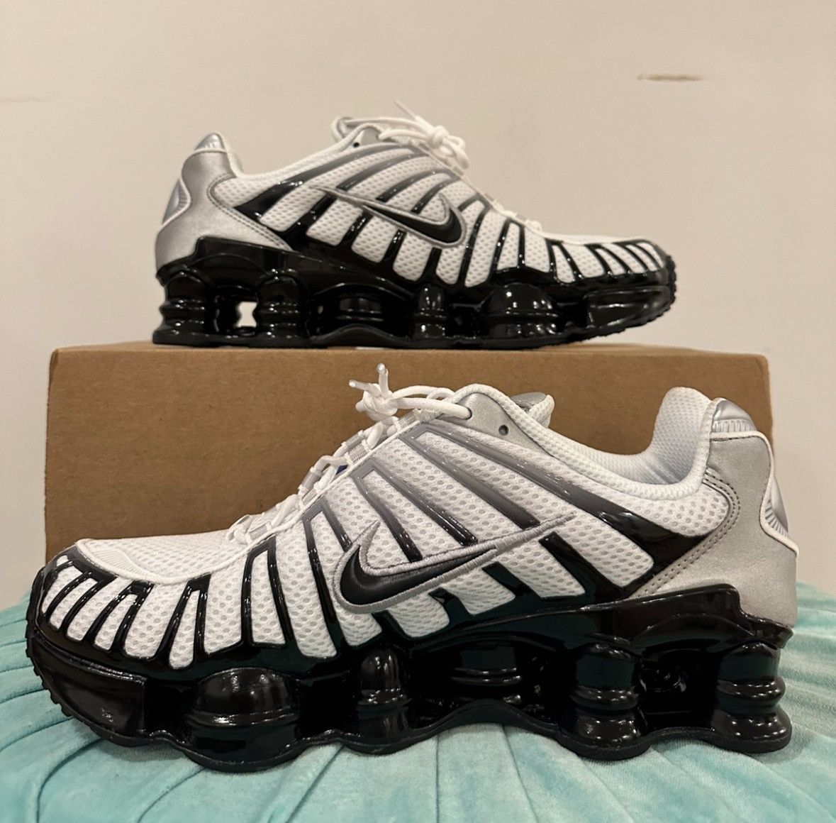 Nike Size 10 - Nike Shox TL Metallic Silver Black W Size US 10 / IT 40 - 7 Thumbnail