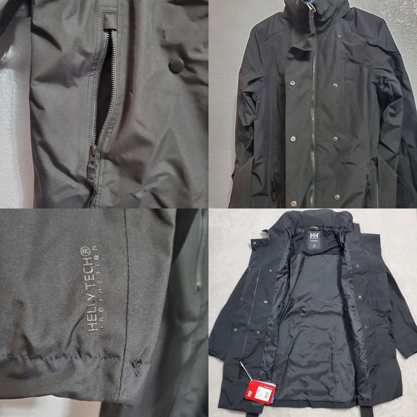 Helly Hansen Helly Hansen Welsey II Trench Coat Women L Black Hooded Waterproof Packable Belted Breather Zipped Pockets Size L / US 10 / IT 46 - 8 Thumbnail