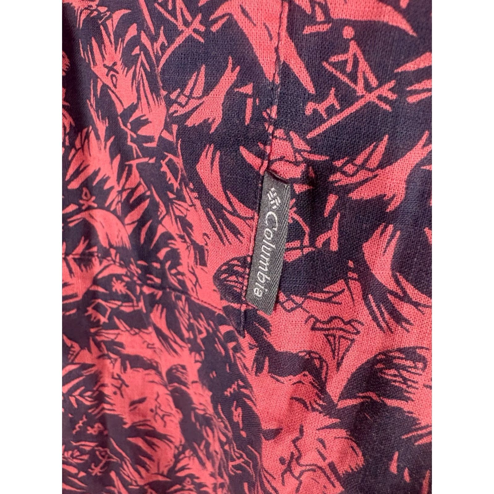 Vintage VINTAGE Columbia Men’s Short Sleeve Button-Up Shirt XL Orange/Black Cotton Island Print Casual Summer Outdoor Size US XL / EU 56 / 4 - 4 Thumbnail