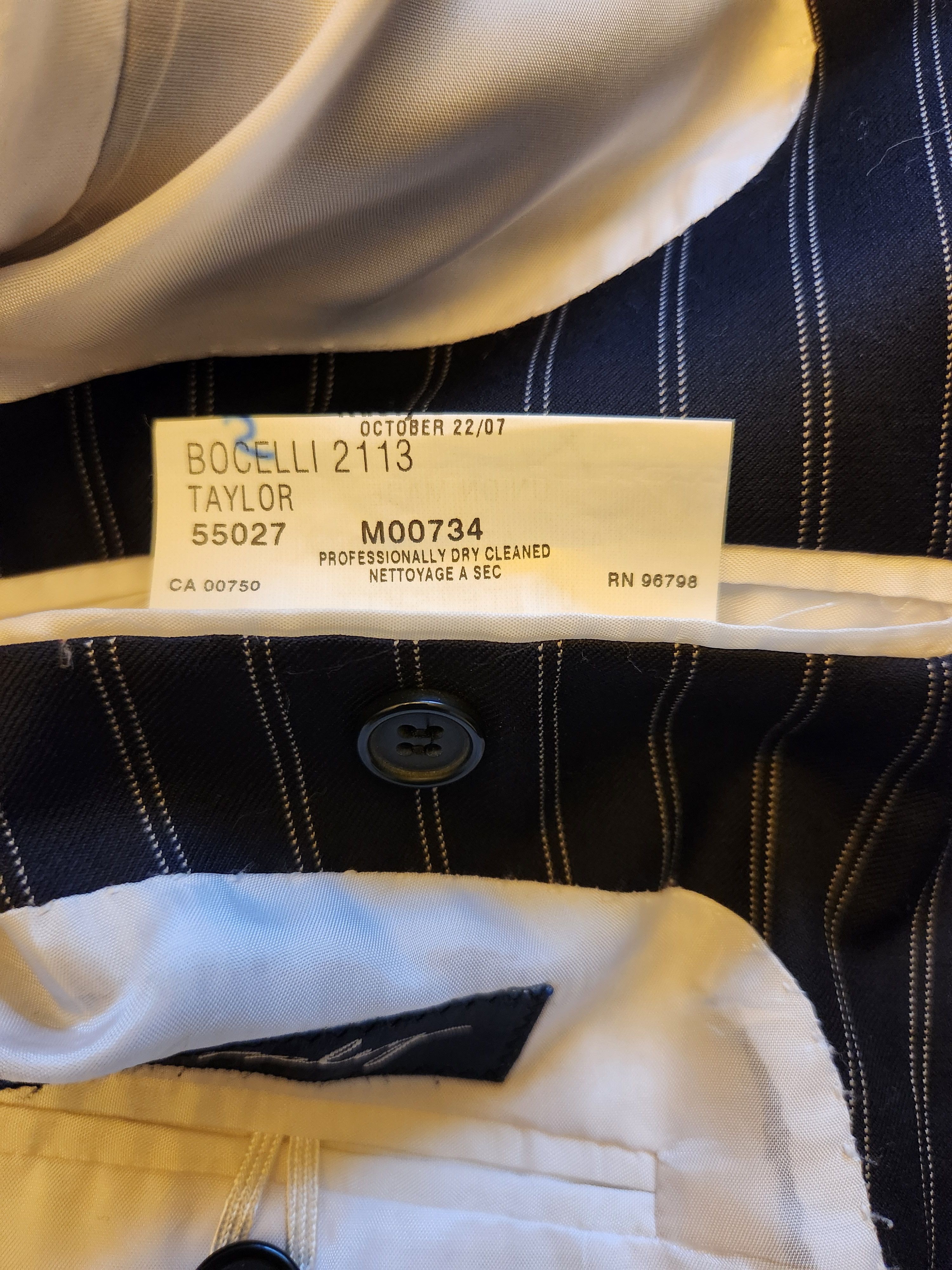 Coppley 100% Wool Blue Pinstripe Blazer Size 44R - 6 Thumbnail