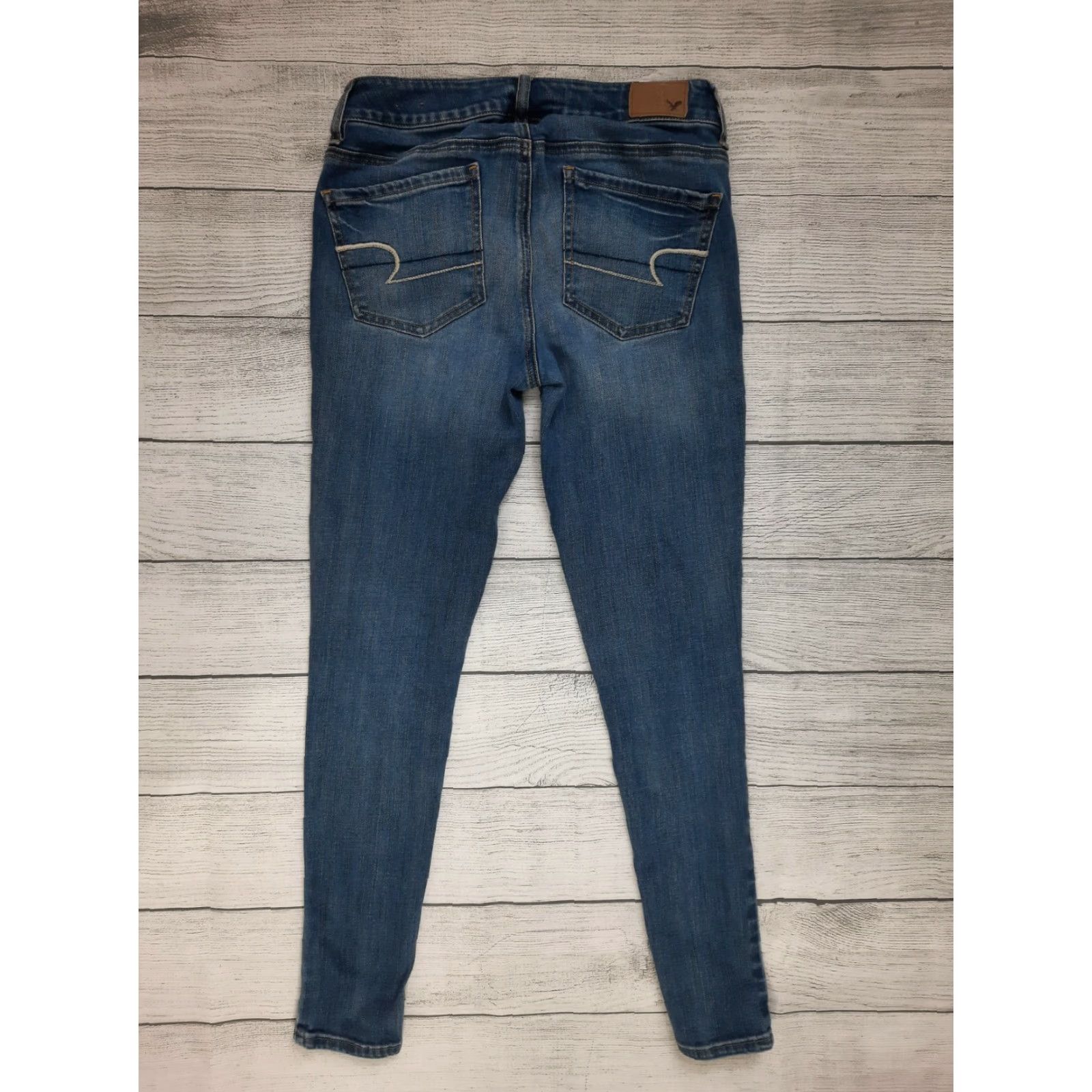American Eagle Outfitters VINTAGE American Eagle Outfitters AE Skinny Stretch Denim Crop Jeans Jegging Women 4 m4 Jeans Blue Low Rise 8 Zip Inseam 26 Womens Size 27" / US 4 / IT 40 - 2 Thumbnail