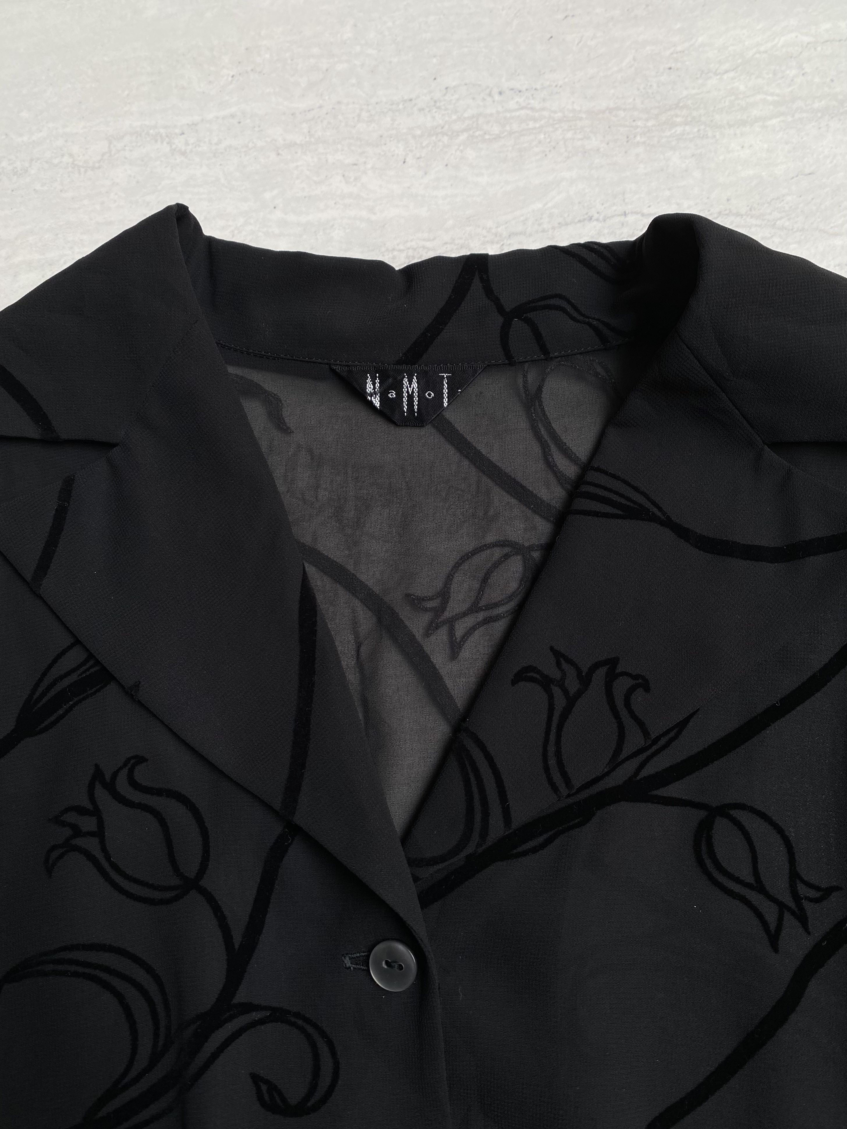 Japanese Brand NAMOTO Punk Bondage Black Mesh Blouse Size XS / US 0-2 / IT 36-38 - 5 Thumbnail