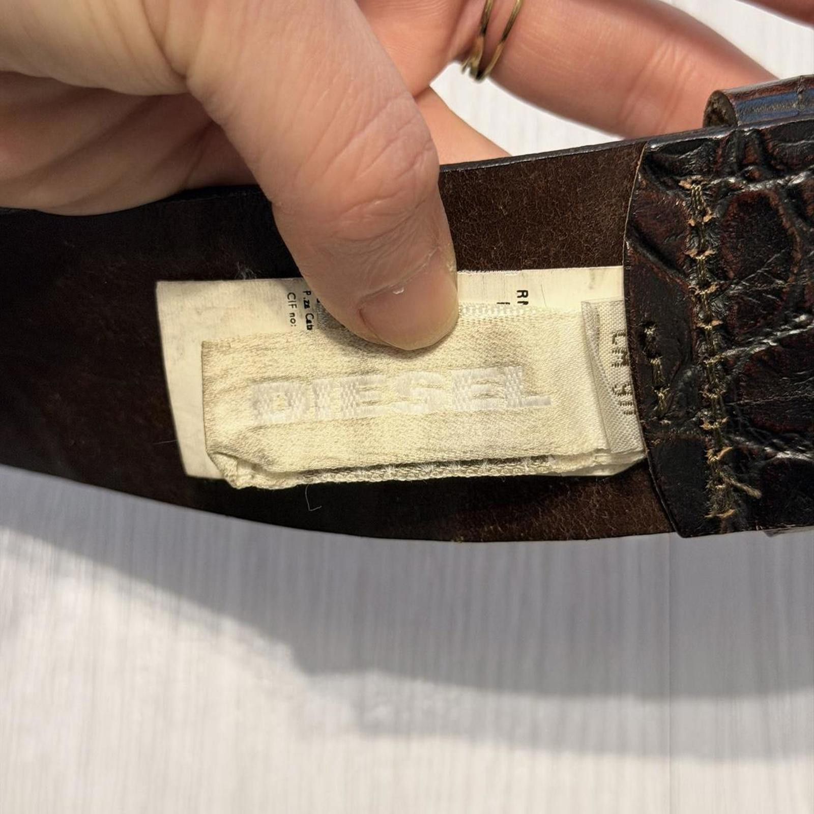 Diesel crocodile pattern unique grunge 2000s vintage belt