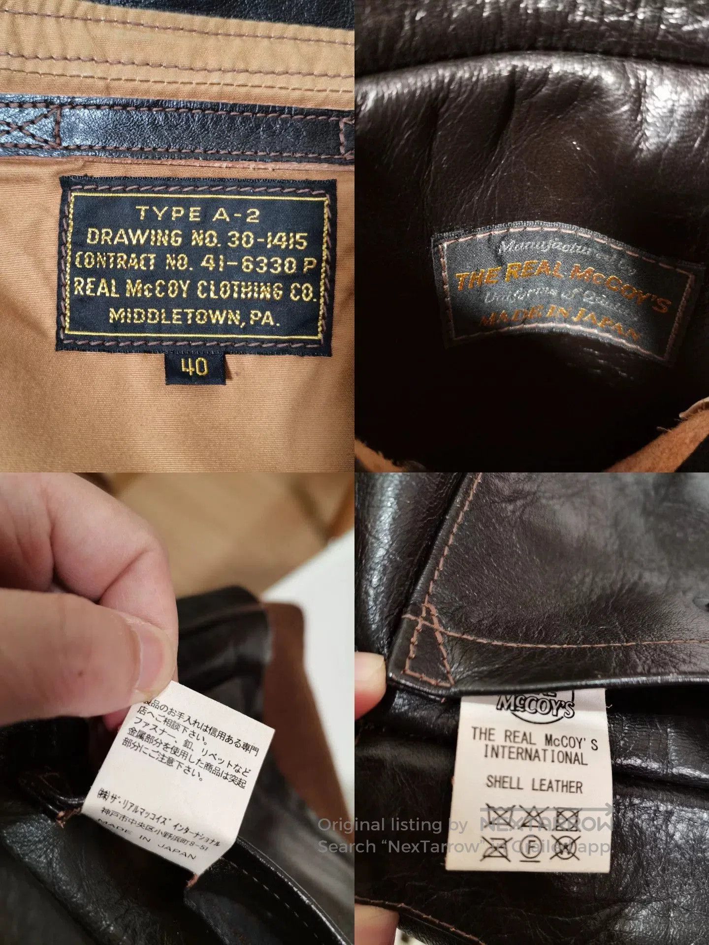 The Real McCoy's The Real McCoy's A2 Leather Jacket. Size US M / EU 48-50 / 2 - 5 Thumbnail