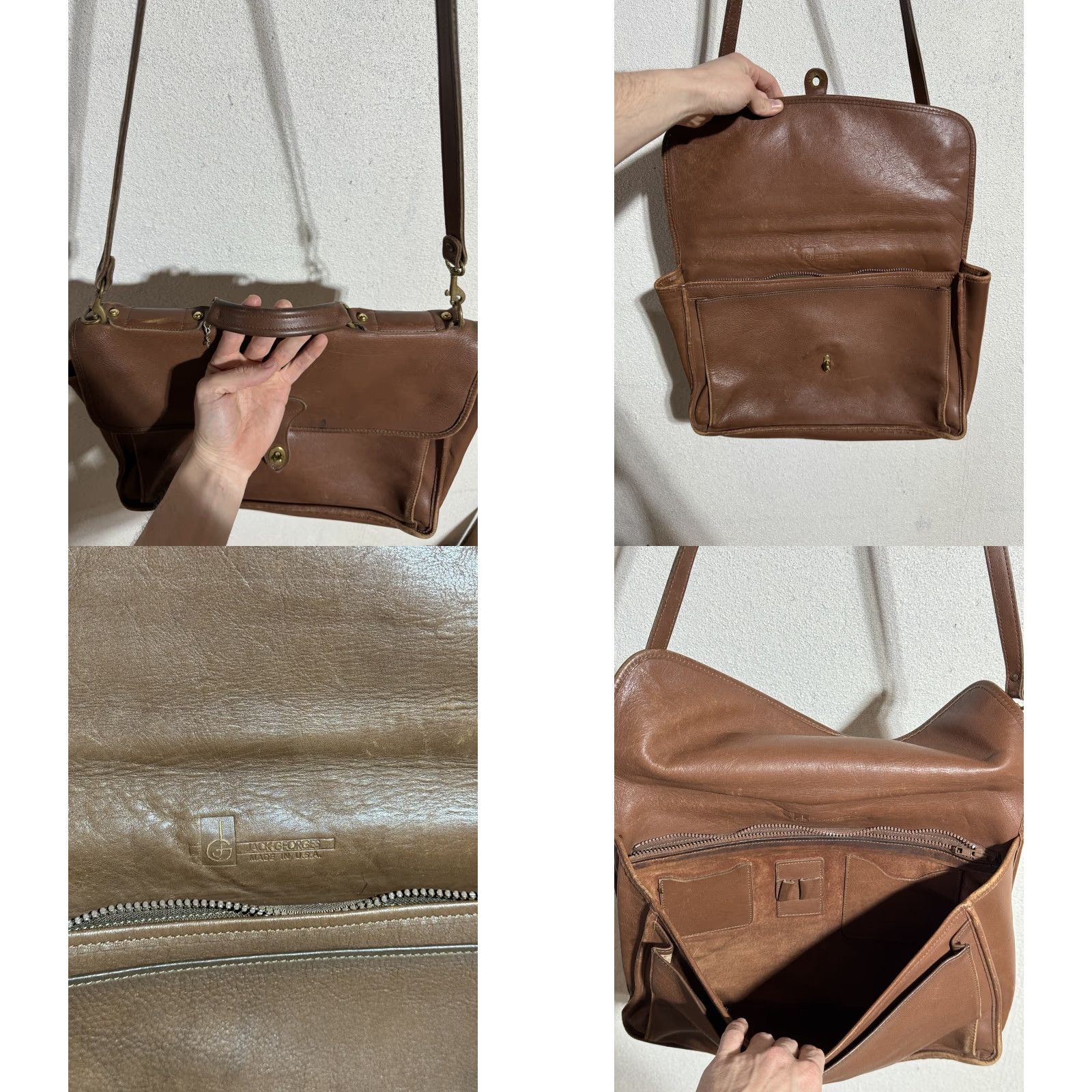 George VINTAGE Jack Georges USA Leather chestnut brown professional Attaché briefcase Bag Size ONE SIZE - 8 Thumbnail