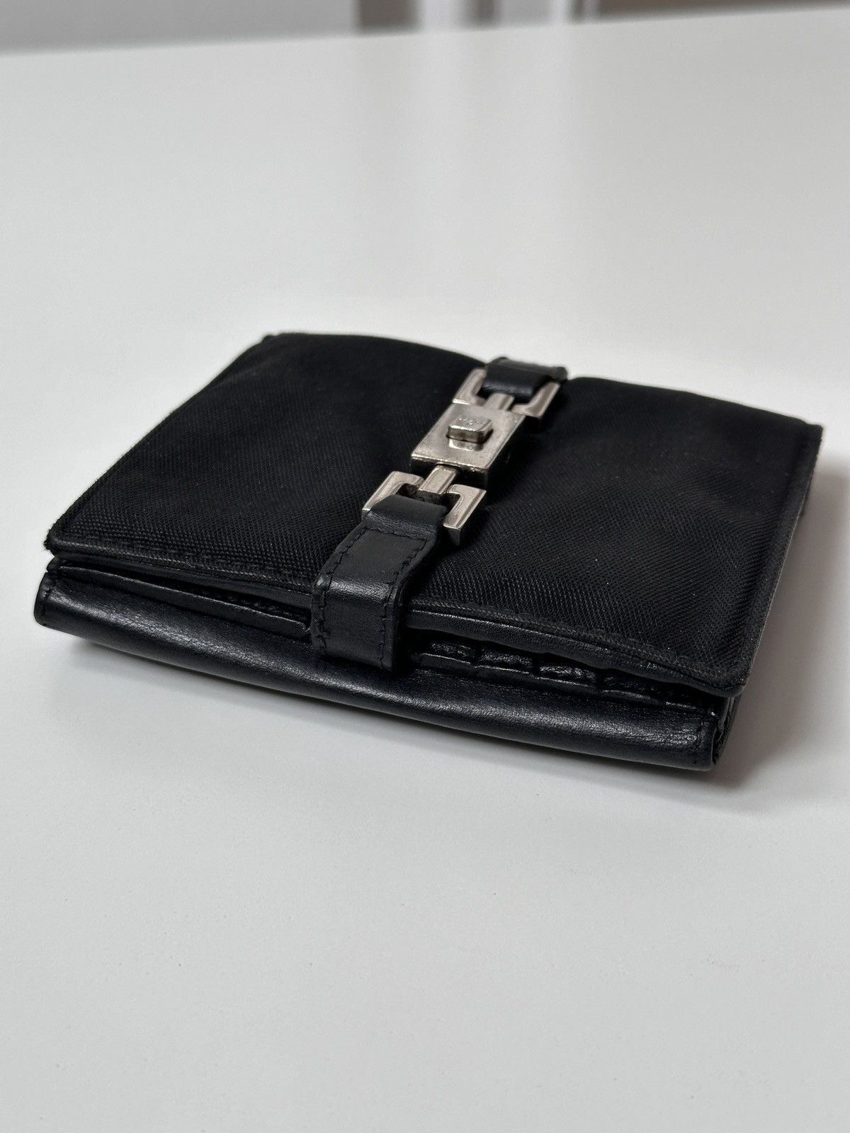 Gucci GUCCI Jackie Nylon Black Lather Compact Wallet Size ONE SIZE - 8 Thumbnail
