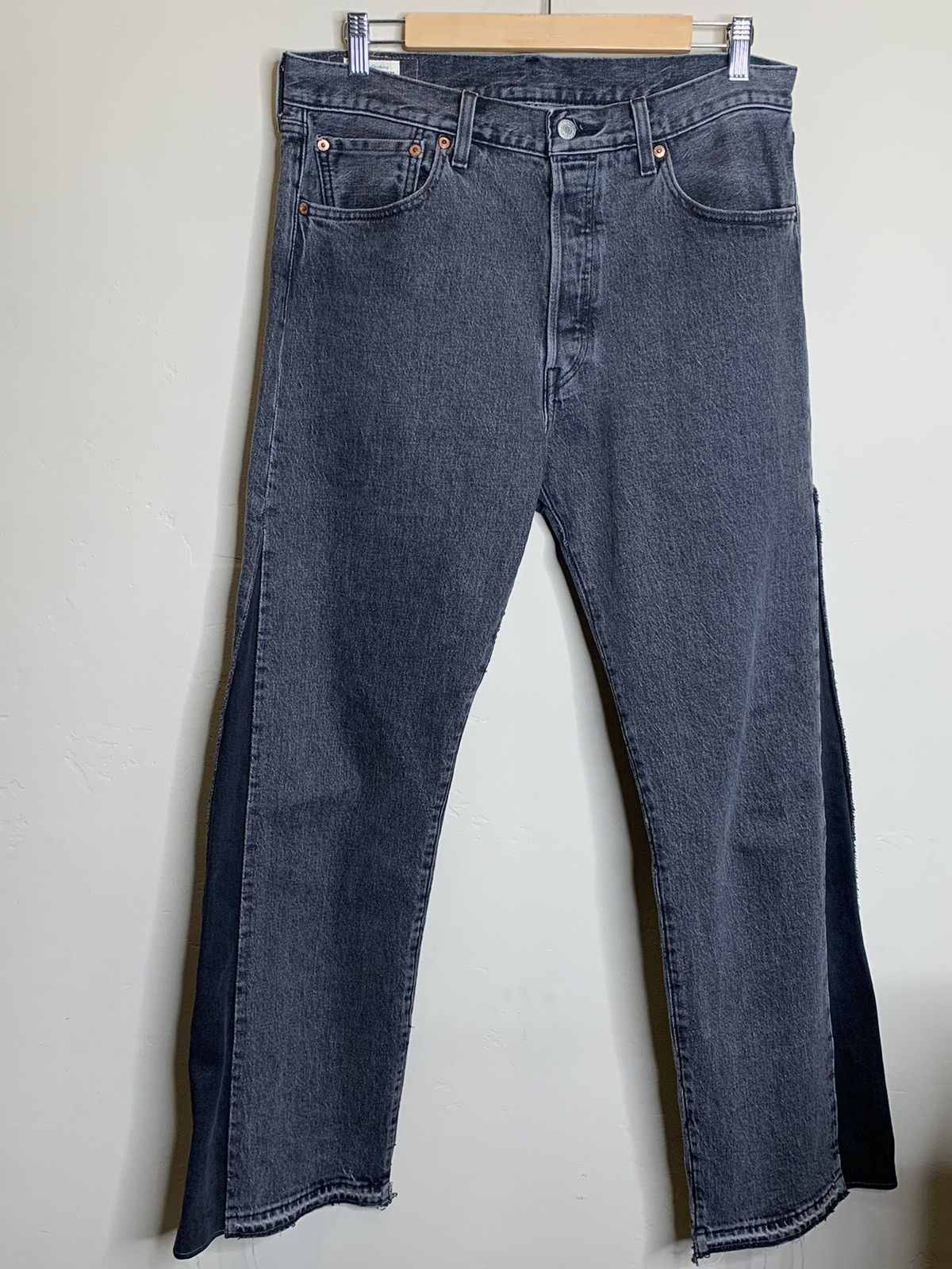 image of Levis 1/1 Levi’S Premium Flared 501 ‘93 Denim Jeans in Gray/Black, Men's (Size 33)