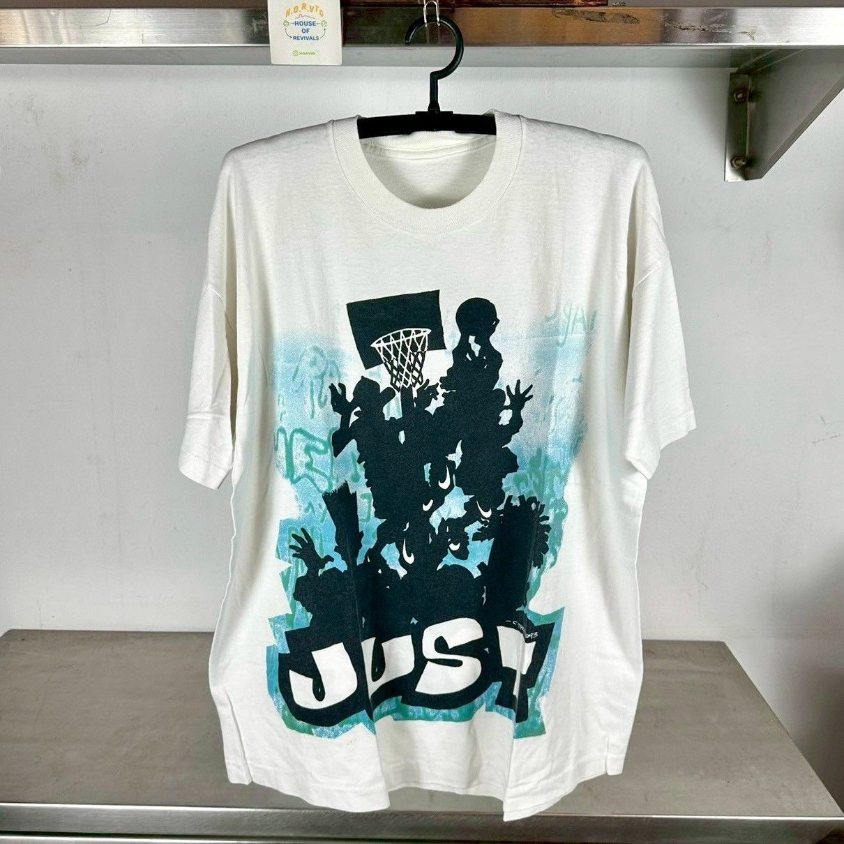 Nike × Vintage Vintage 90s Nike Just Do It Basketball C. Traze Artwork Tee Size US XL / EU 56 / 4 - 1 Thumbnail