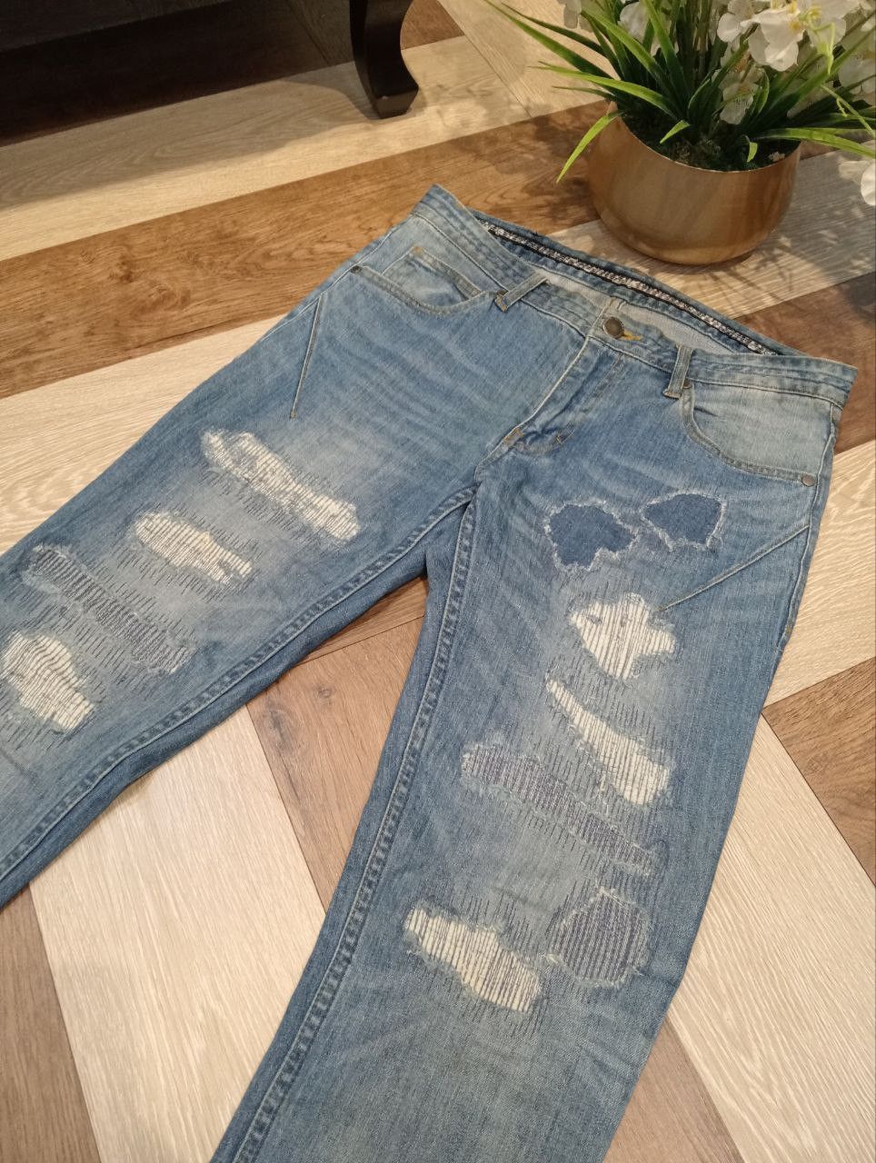 NANO universe × Number (N)ine NUMBER NINE JAPAN X NANO UNIVERSE BLUE DISTRESSED JEANS Size US 32 / EU 48 - 5 Thumbnail