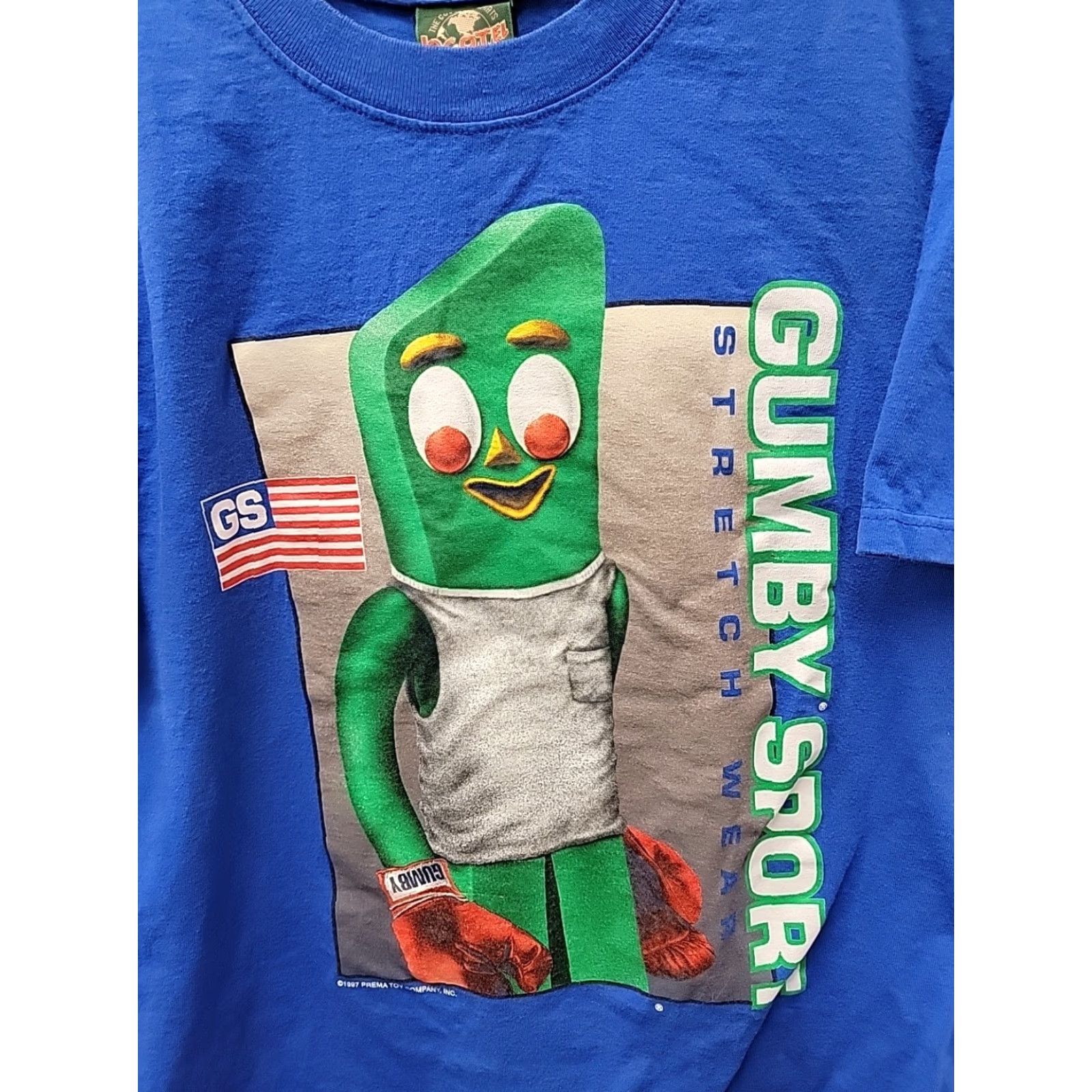 Vintage VINTAGE Gumby Sport Logotel Polo Sport Parody Graphic T-Shirt Mens Large Blue 1990s Hip Hop Logotel Mens L Size US L / EU 52-54 / 3 - 2 Thumbnail