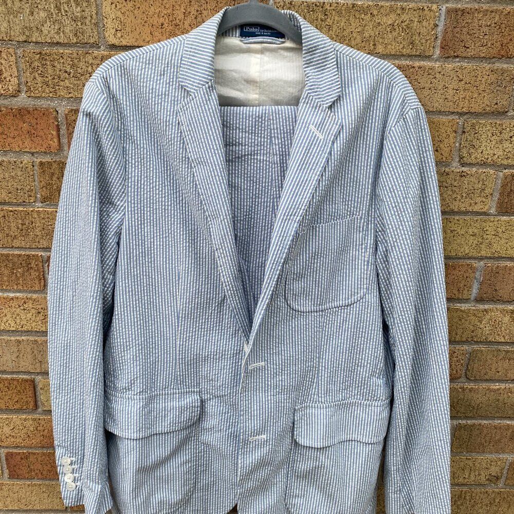 Polo Ralph Lauren Polo Soft Modern Fit Seersucker Jacket Polo Ralph Lauren St Size 44R - 3 Thumbnail