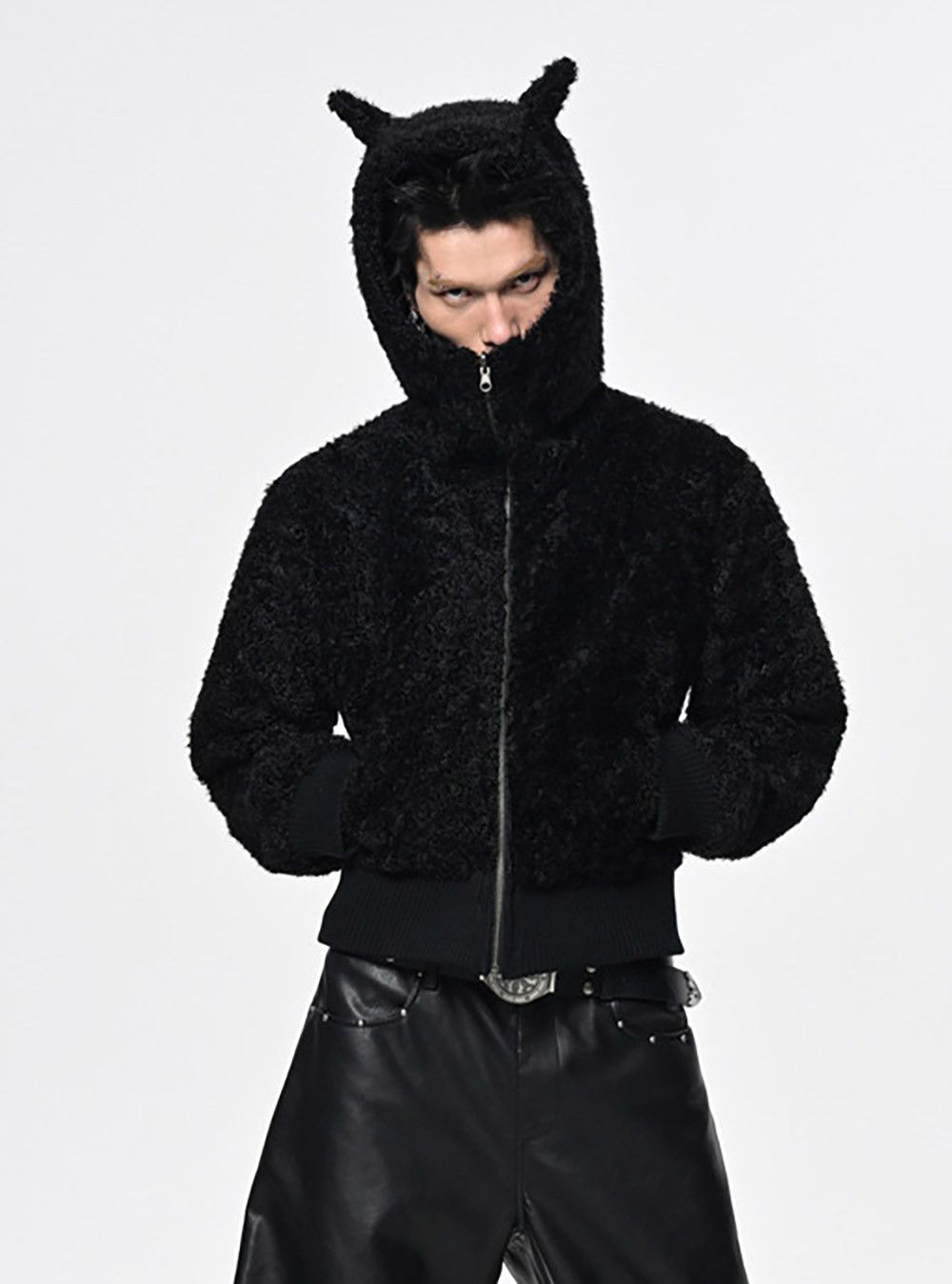 Other New SAVAGEGROWTHWORLD Devil Horn Faux Fur Zip Size US L / EU 52-54 / 3 - 3 Thumbnail