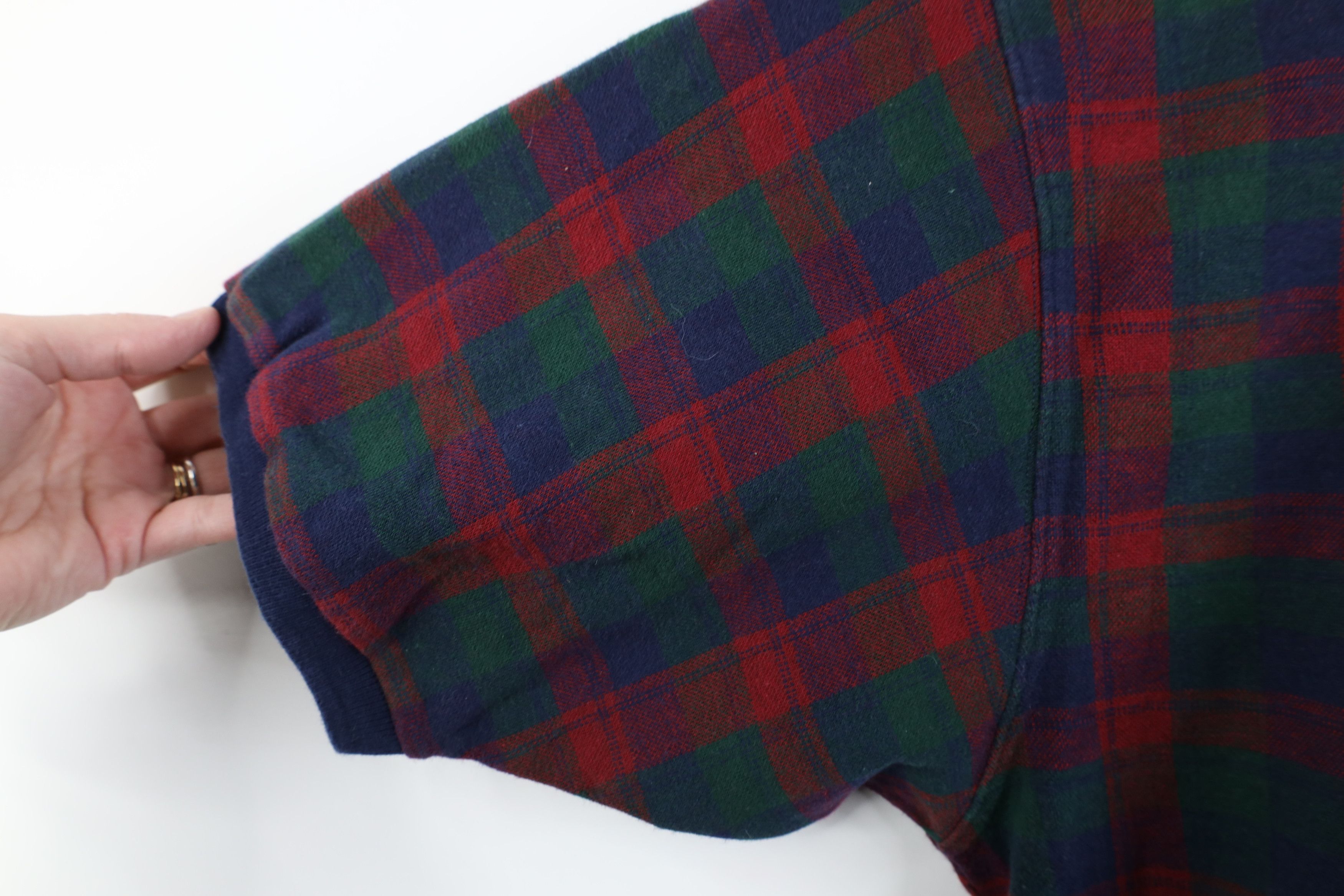 Vintage Vintage 90s Streetwear Flannel Henley T-Shirt Plaid Cotton Size US L / EU 52-54 / 3 - 8 Thumbnail