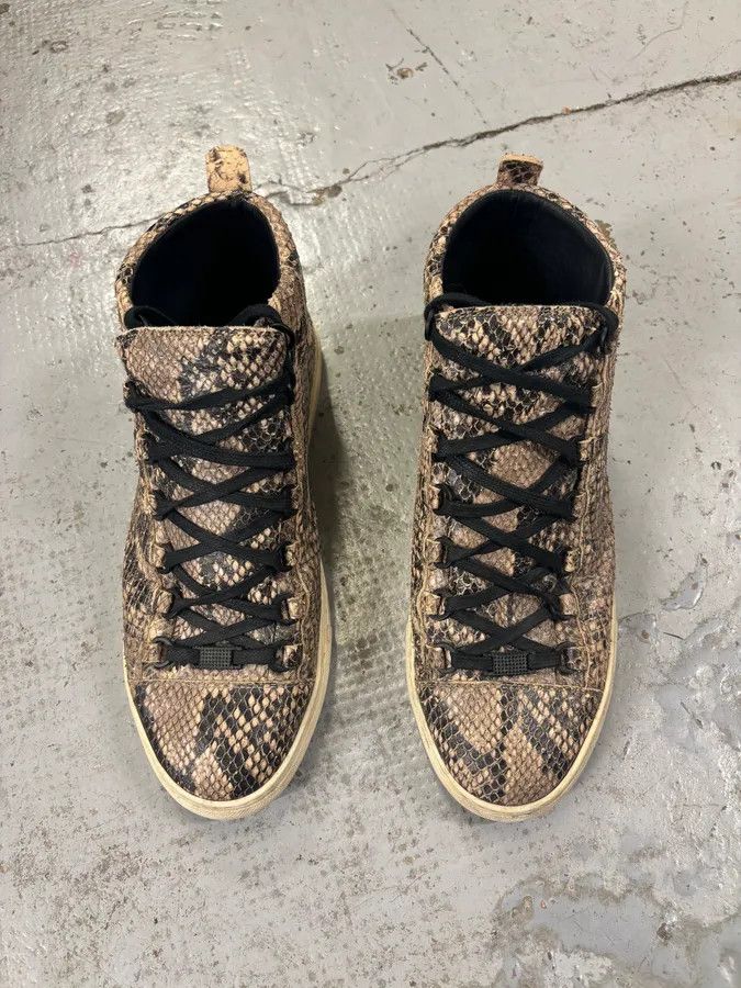 Vintage Balenciaga Arena Beige Python Leather High Sneakers Size US 10 / EU 43 - 7 Thumbnail