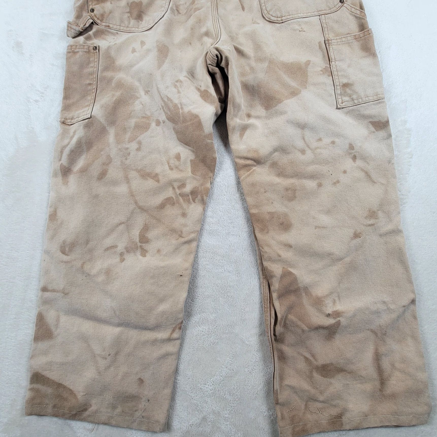 Carhartt VINTAGE Carhartt Pants Men 38x30 Double Knee Workwear Distressed Beige Duck Canvas Grunge 90s Mens Size US 38 / EU 54 - 5 Thumbnail