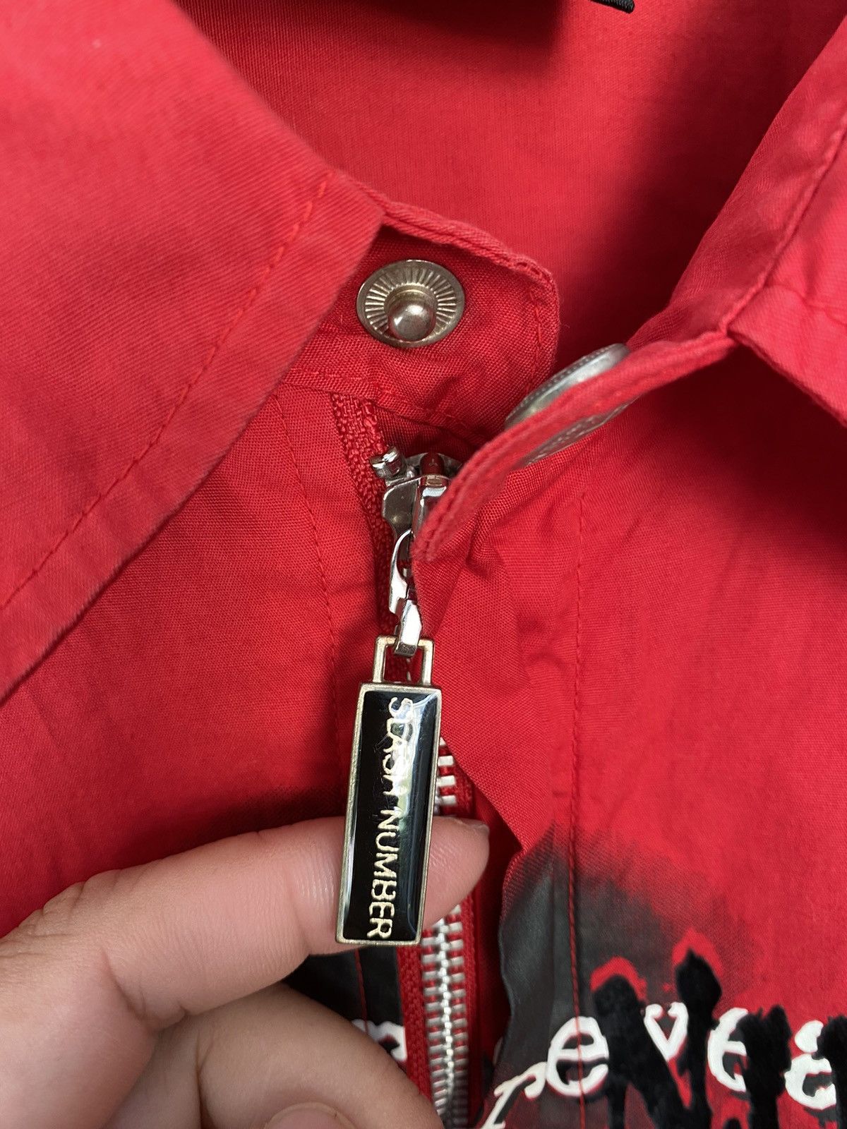 1990s Slash Number Japan Anarchy punk zipper shirt
