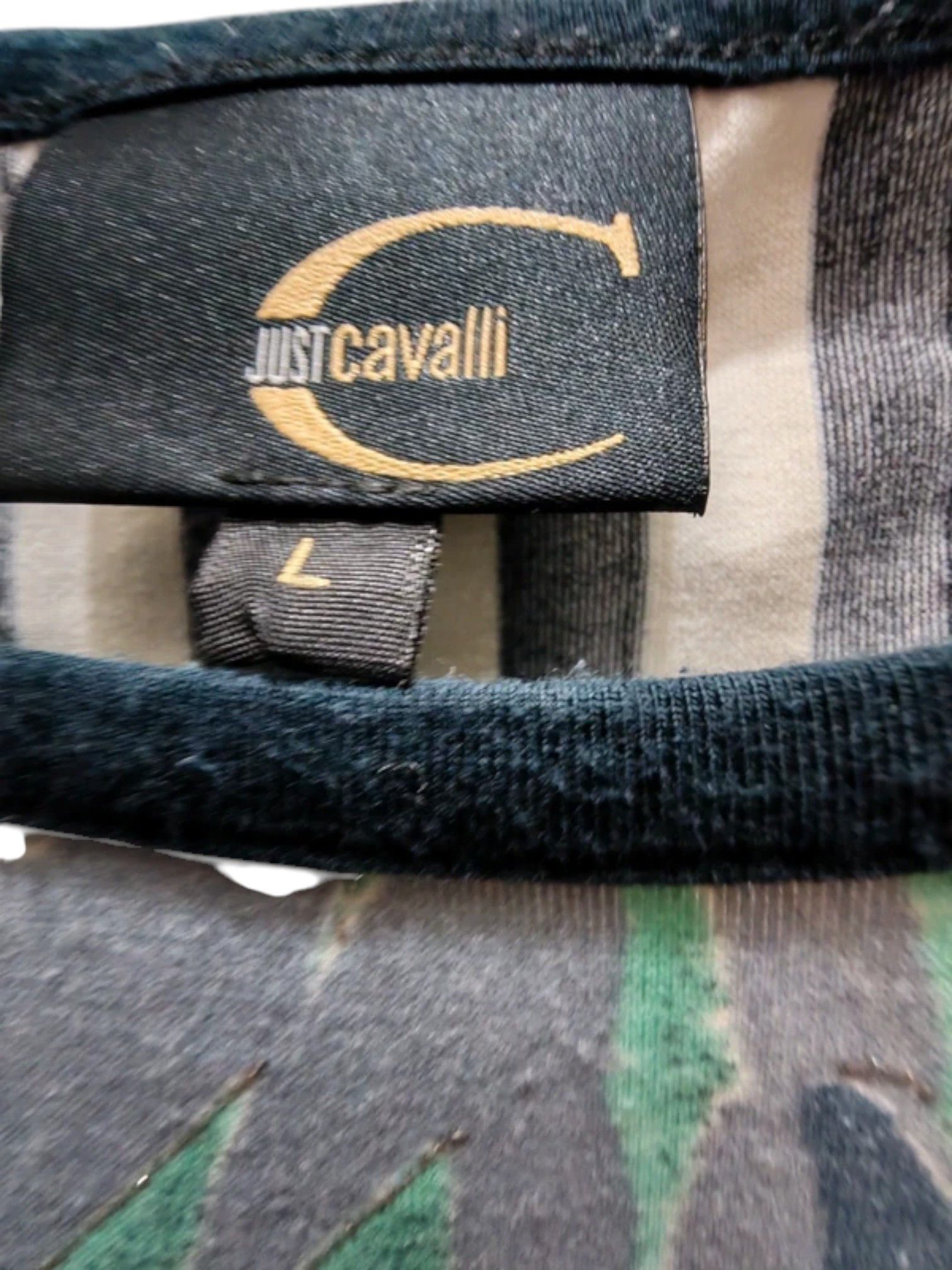 Just Cavalli Floral Stripe Mesh Top, Early 2000s