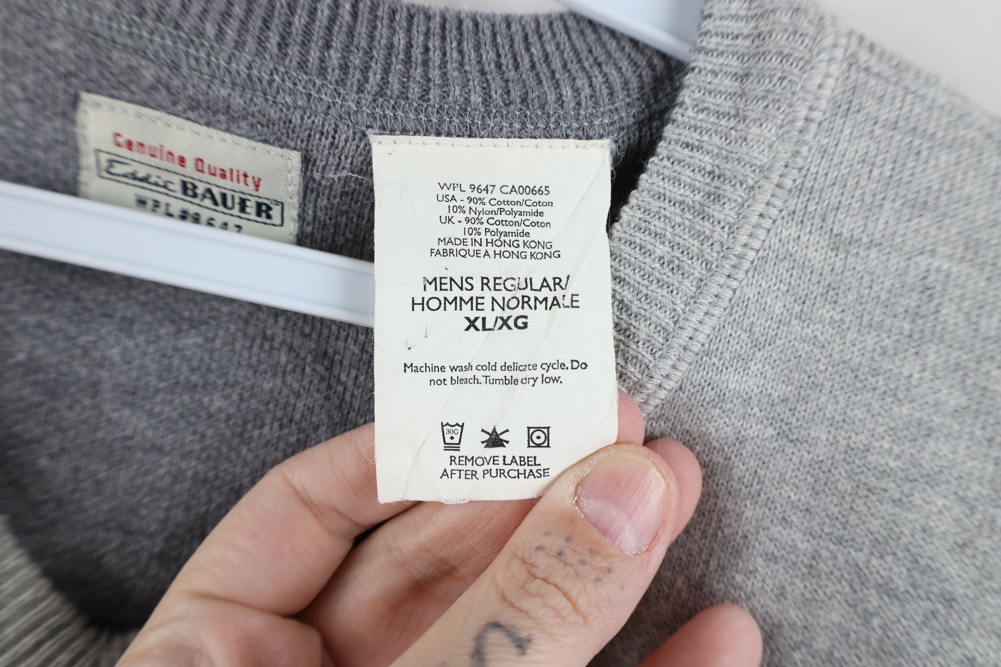 Eddie Bauer × Vintage Vintage Eddie Bauer Reversible Cotton Knit Sweater Vest Gray Size US XL / EU 56 / 4 - 6 Thumbnail