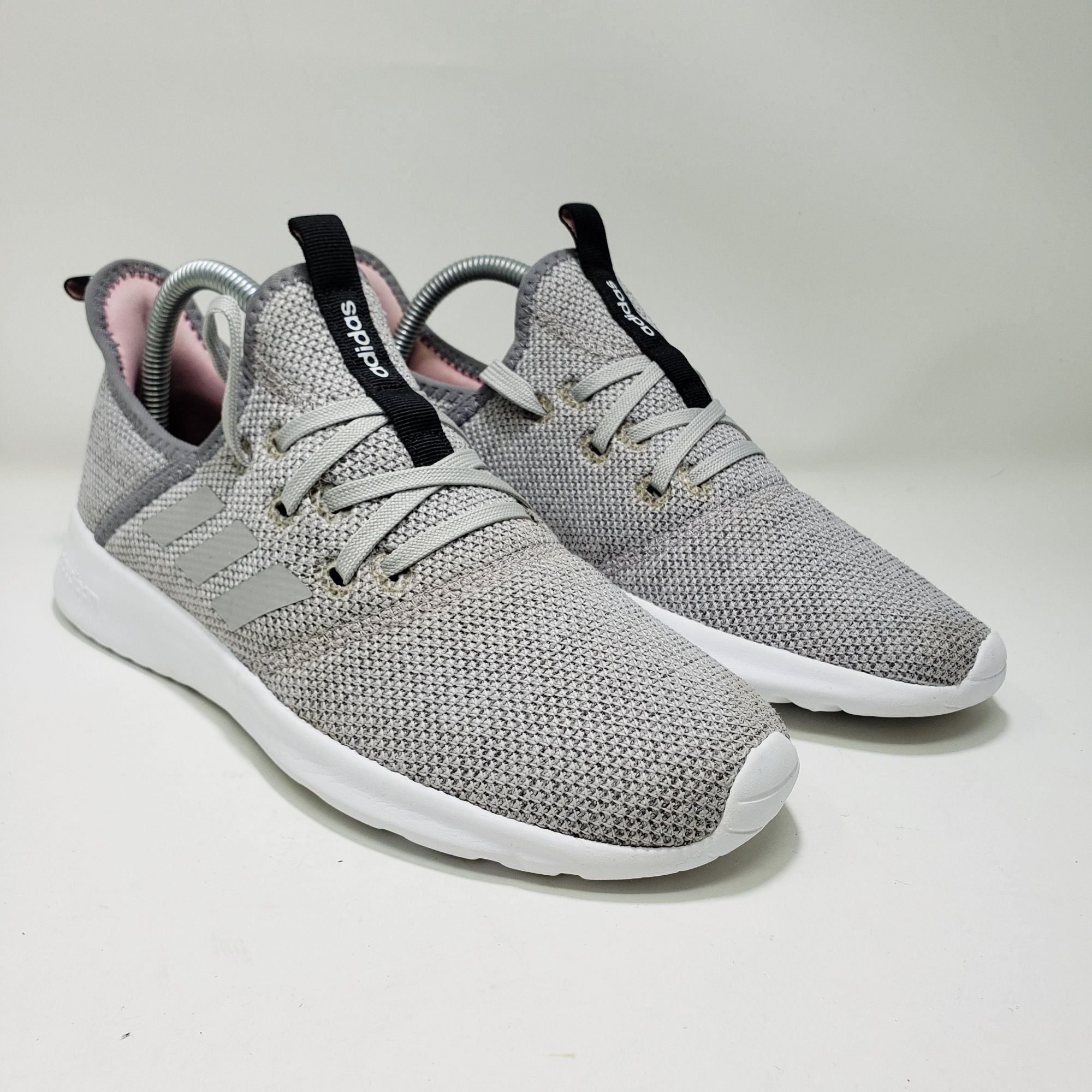 Adidas Adidas Cloudfoam Pure SPW Shoes Gray Knit Lace-Up Sneakers W Size US 7.5 / IT 37.5 - 5 Thumbnail