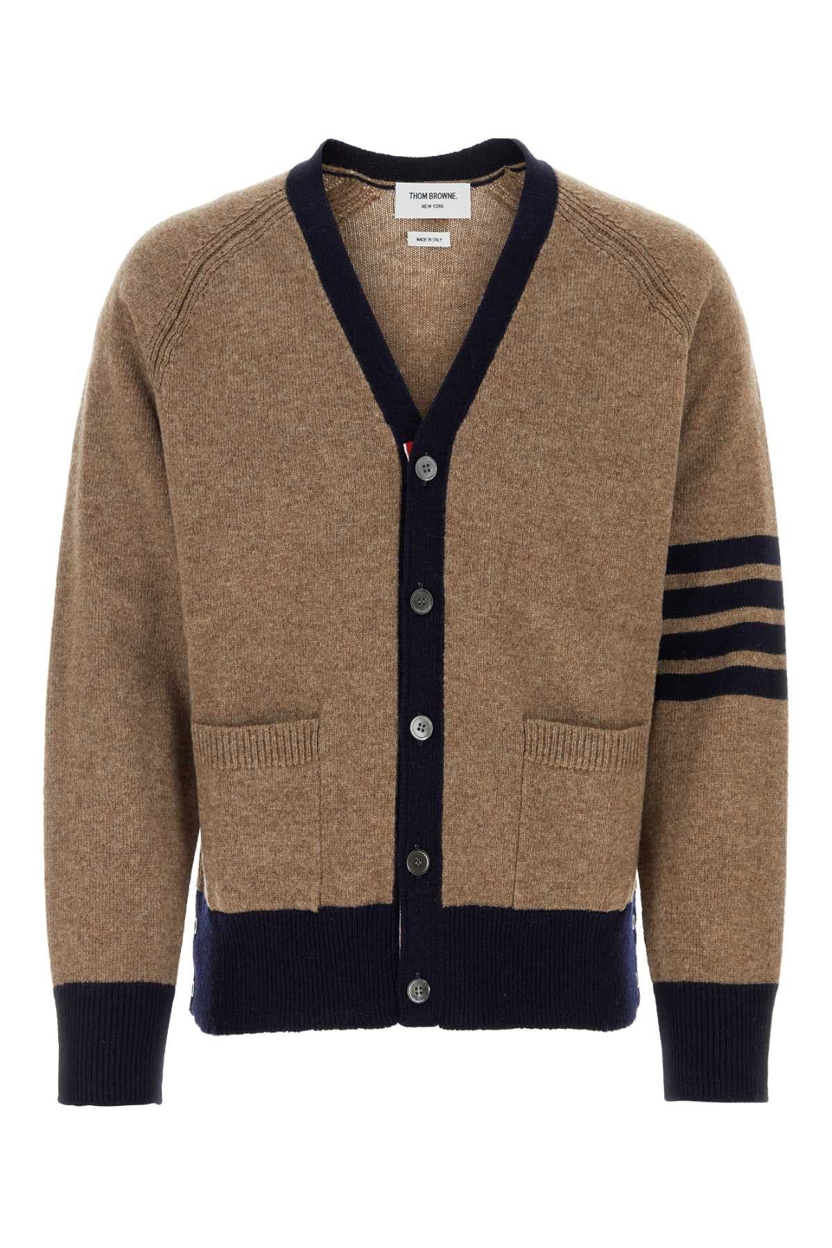 image of Thom Browne Brown Wool Cardigan, Men's (Size 2XL)